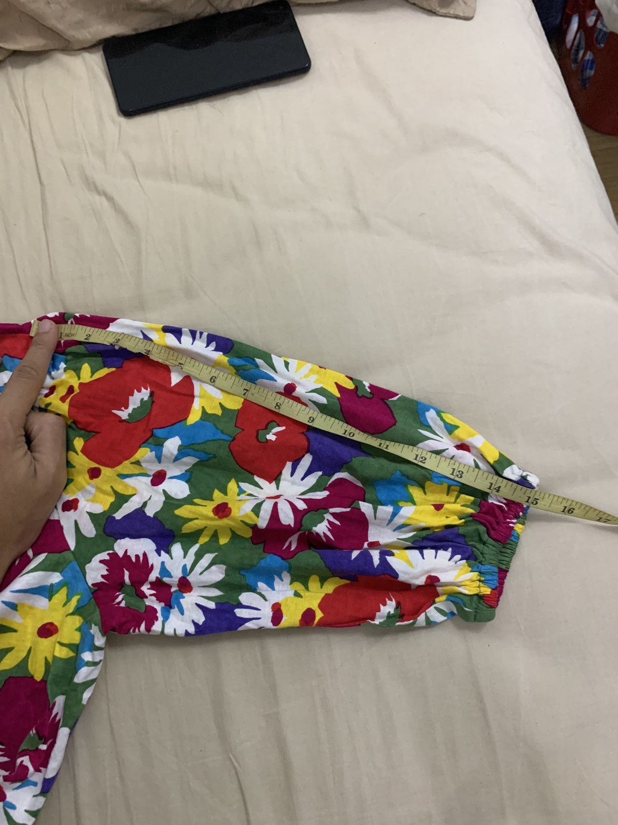 Vintage × Yves Saint Laurent Vintage Yves Saint Laurent Floral Tie Crop Top Size M / US 6-8 / IT 42-44 - 8 Thumbnail