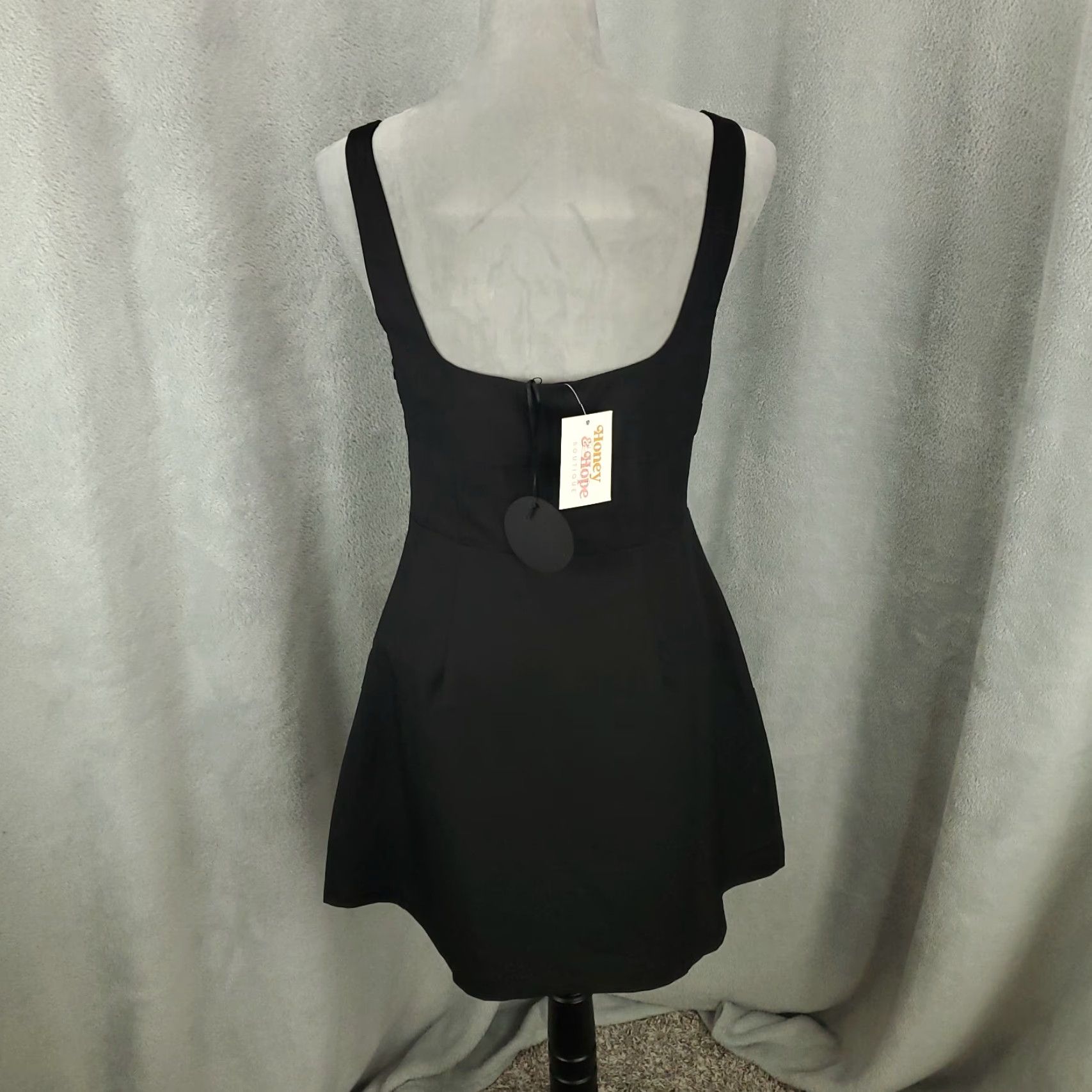 Vintage Storia Dress Womens Medium Black Mini Stretch Lined Bows Size M / US 6-8 / IT 42-44 - 3 Thumbnail