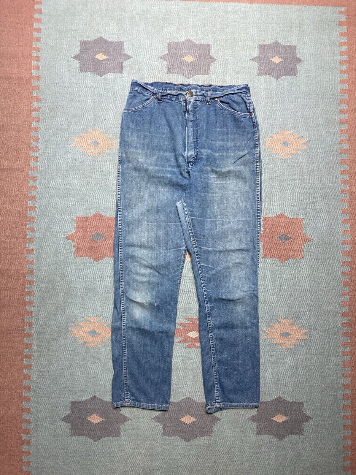 Vintage × Wrangler 60s wrangler misses jeans faded denim whiskers women’s 18 Size 29" - 4 Thumbnail