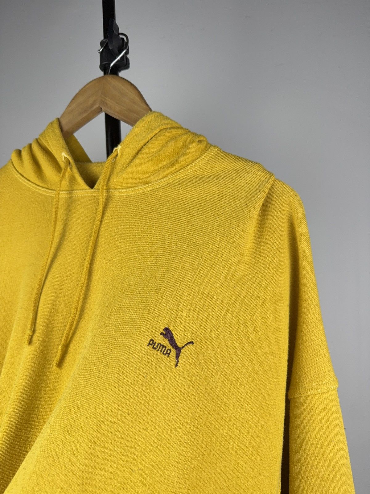 Puma Vintage 90s Yellow Retro Puma Hoodie Boxy Fit Hype Rare Size US L / EU 52-54 / 3 - 3 Thumbnail