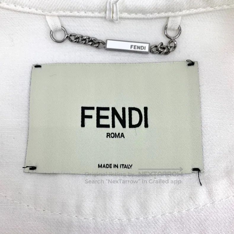 Fendi Fendi White pocket embossed cotton collar single-breasted Size XXS / US 00 / IT 34 - 5 Thumbnail