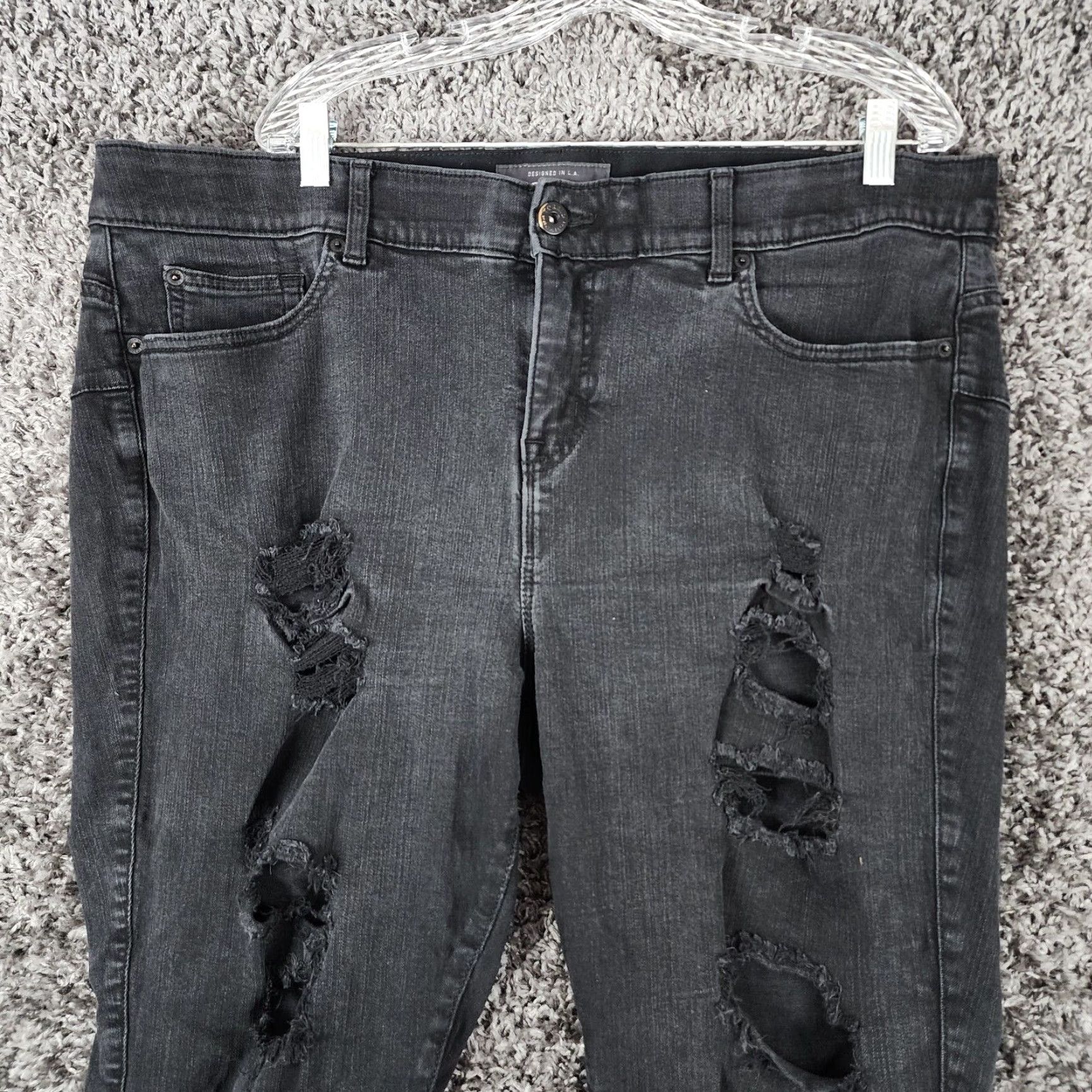 Torrid Torrid Bombshell Jeans Women 22T Black Distressed Ripped Skinny Womens Size 40" / US 18 - 2 Thumbnail