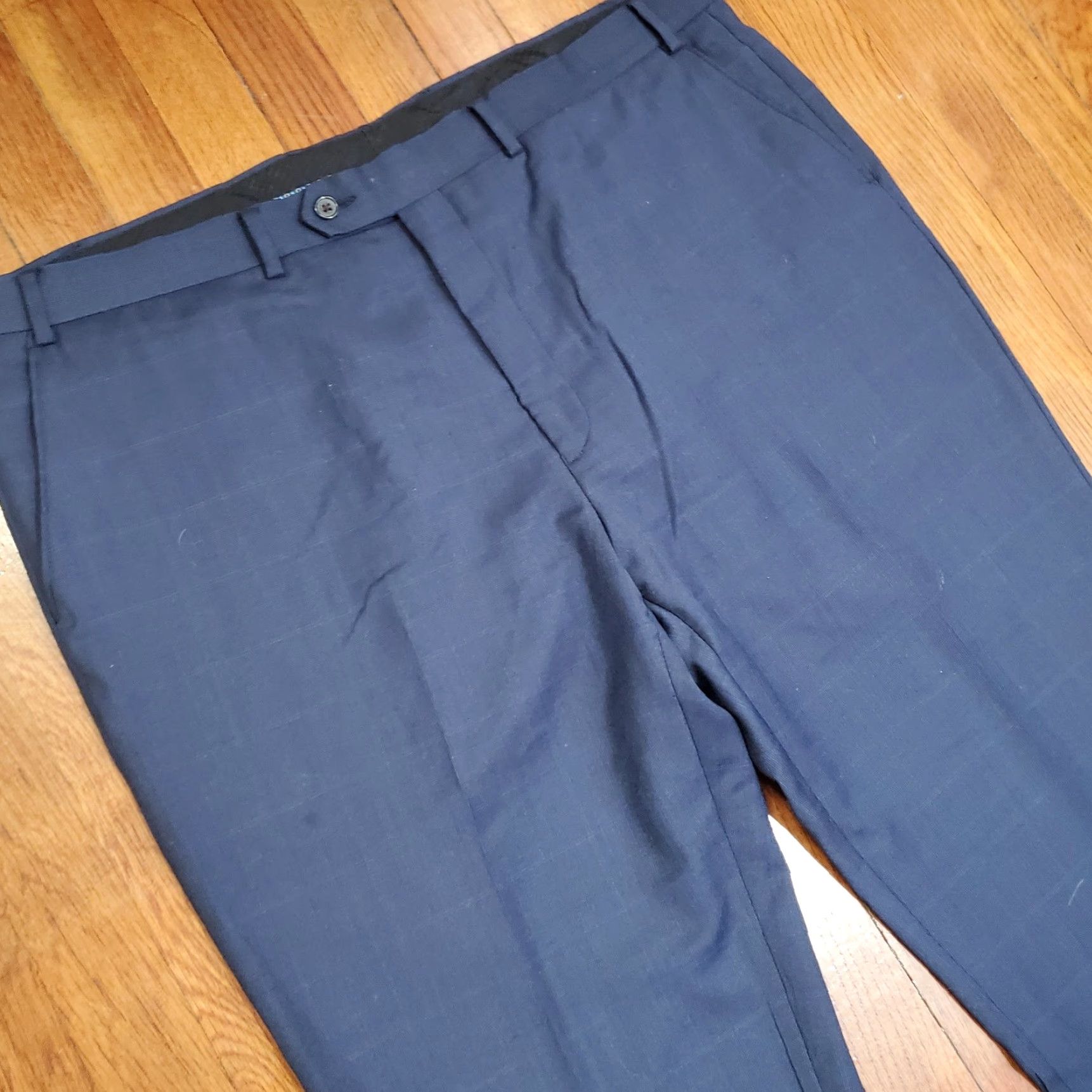 Ralph Lauren Lauren Ralph Lauren Dress Pants Mens 42x32 Blue Plaid Wool Stretch Flat Front Dress Pants Mens Blue Plaid Wool Blend Stretch Flat Front Size US 42 / EU 58 - 6 Thumbnail
