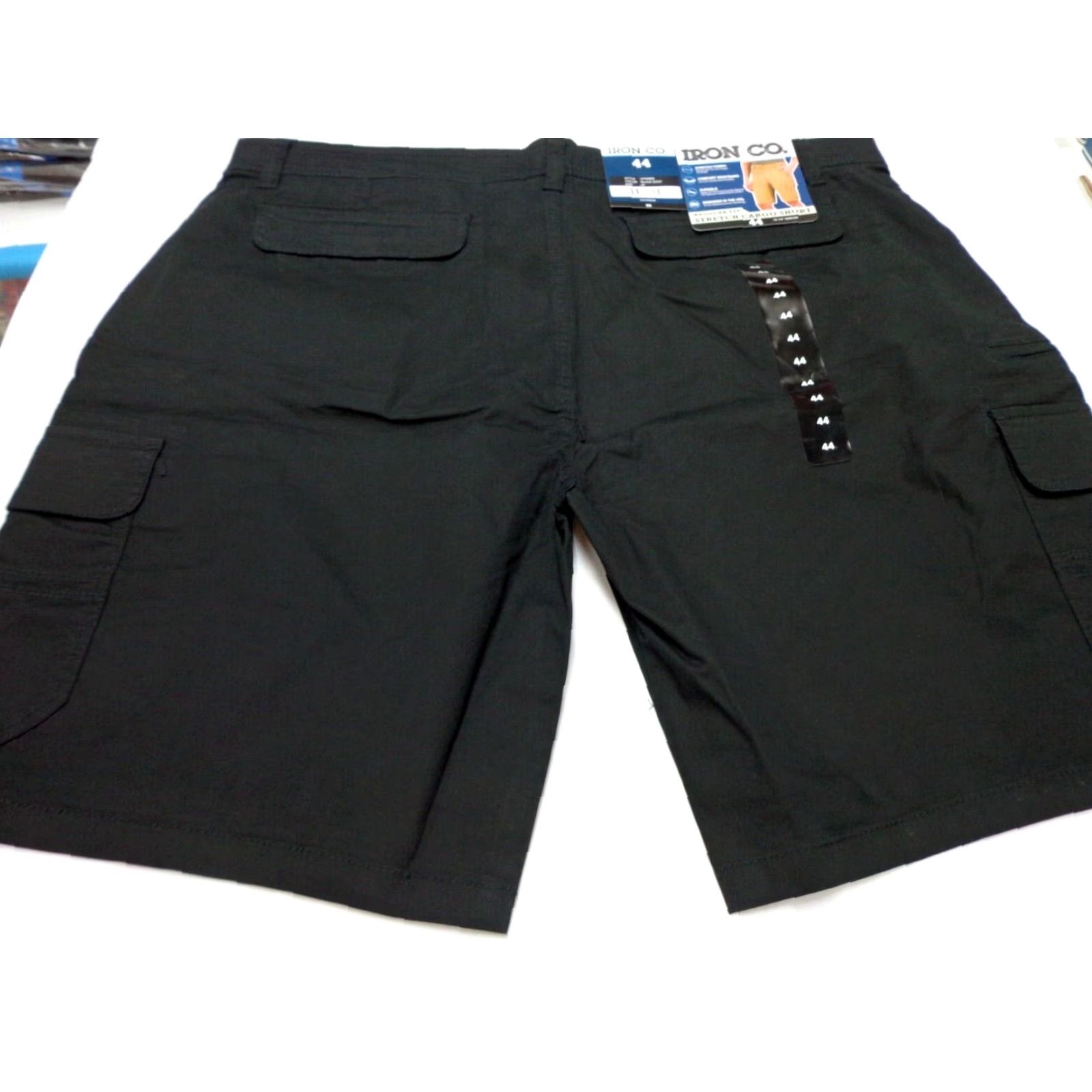 CO Iron Co Cargo Shorts Regular Fit Cotton Blend Black Soot Size 44 Mens Stretch Casual Workwear, Travel, Machine Washable Size US 44 / EU 60 - 3 Thumbnail