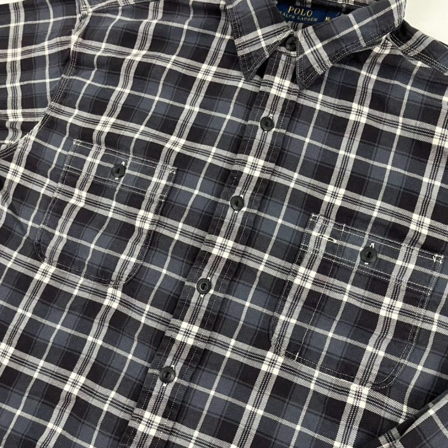 Polo Ralph Lauren VINTAGE Polo Ralph Lauren Shirt Mens XL Blue Gray Chin Strap Workwear Heritage Flannel Size US XL / EU 56 / 4 - 7 Thumbnail