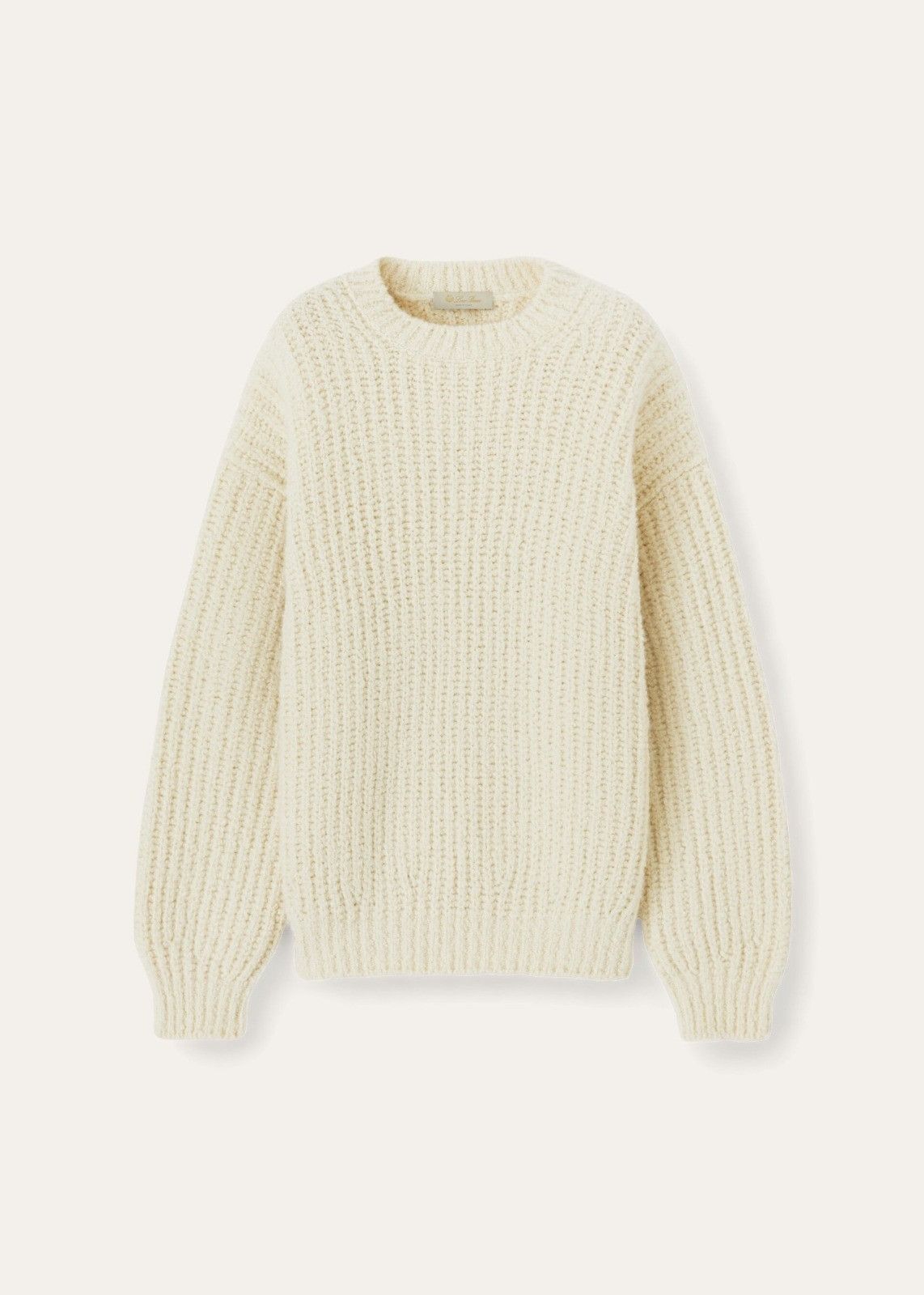 Loro Piana o1srvl11e1125 FAM6336 Cocooning Crewneck Sweater in White Size M / US 6-8 / IT 42-44 - 1 Thumbnail