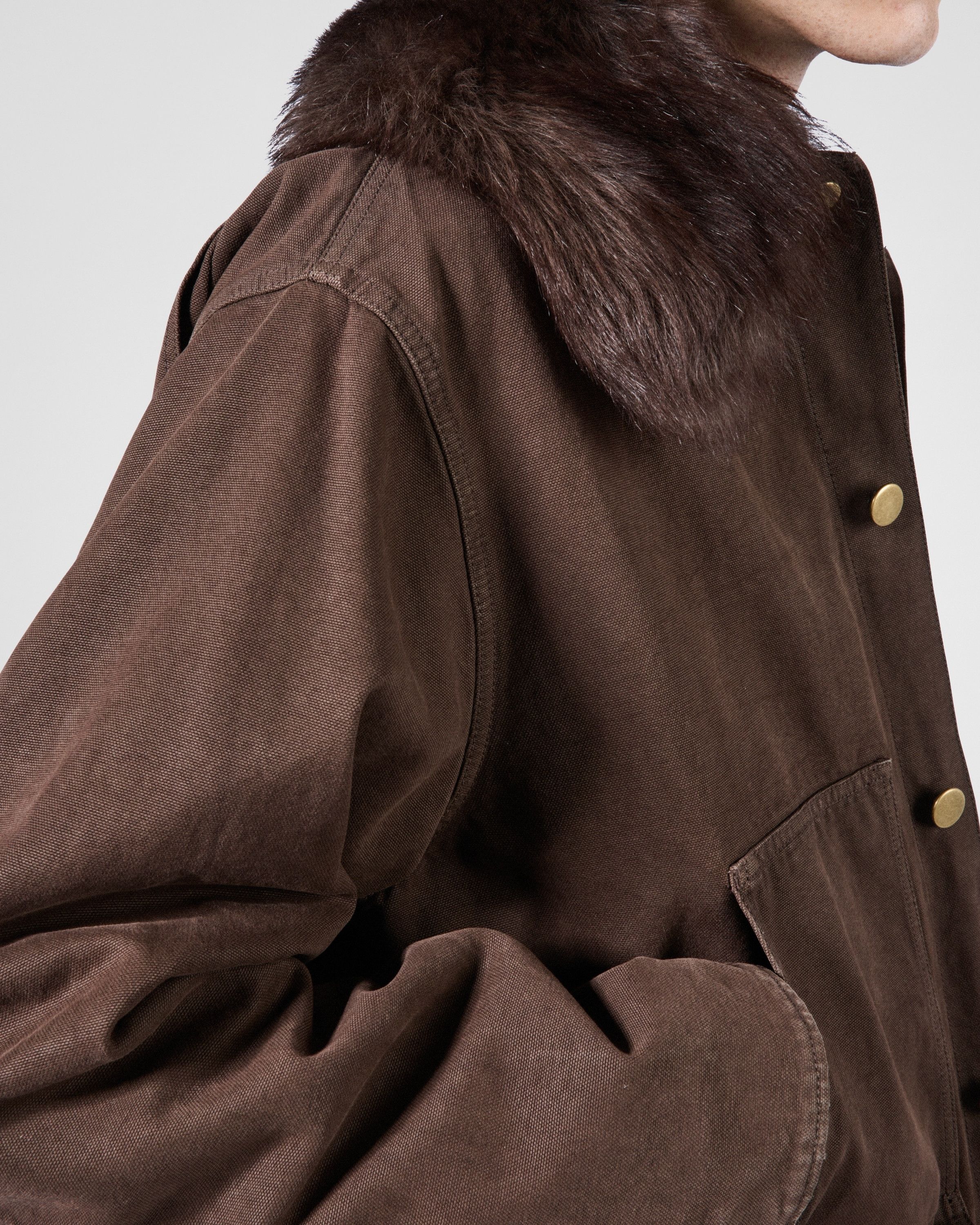 Prada o1bcso1str1025 Canvas Old Jacket in Brown Size US S / EU 44-46 / 1 - 4 Thumbnail