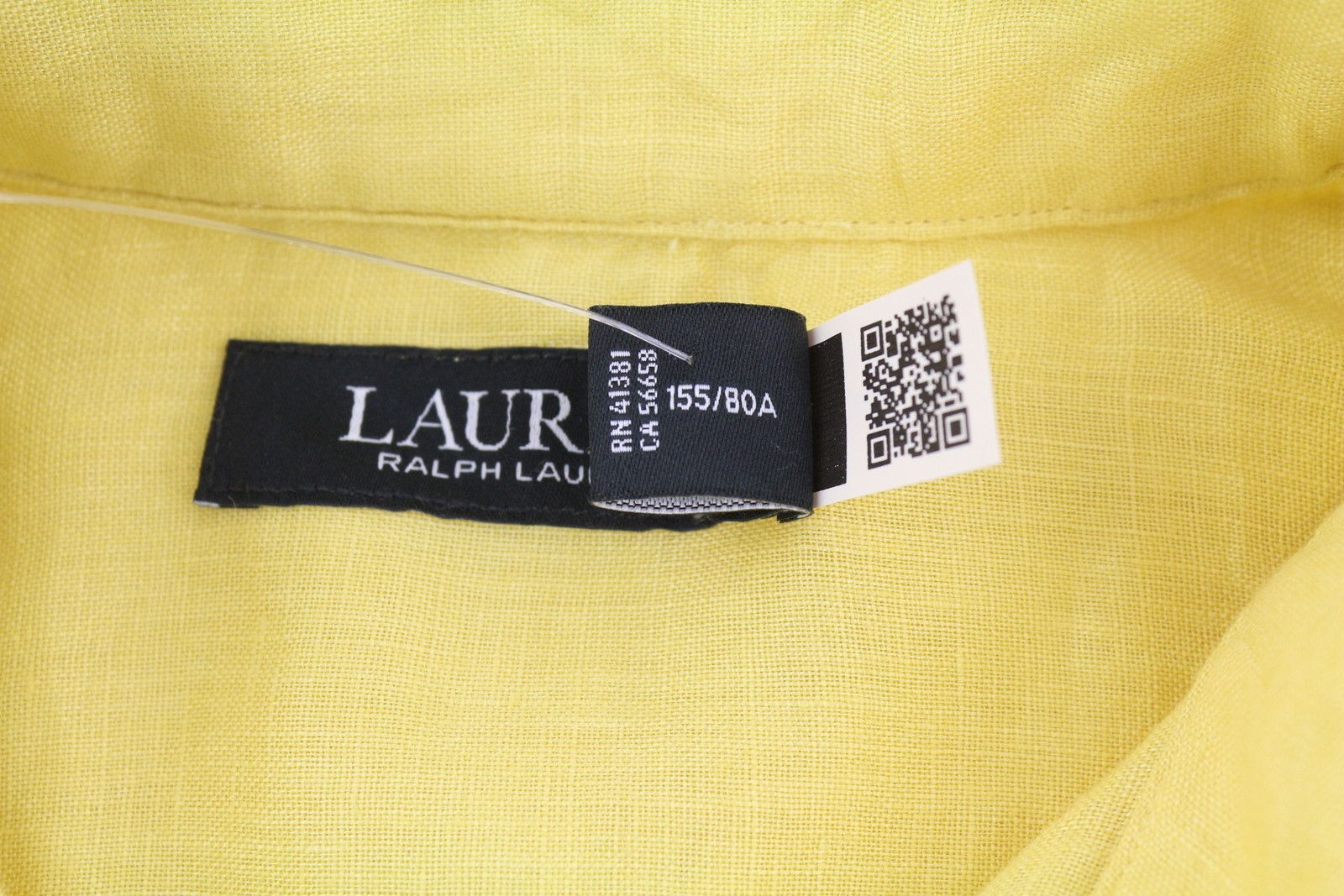 Lauren Ralph Lauren XS Yellow Linen Buttoned Spread Shirt 84692 Size XS / US 0-2 / IT 36-38 - 6 Thumbnail