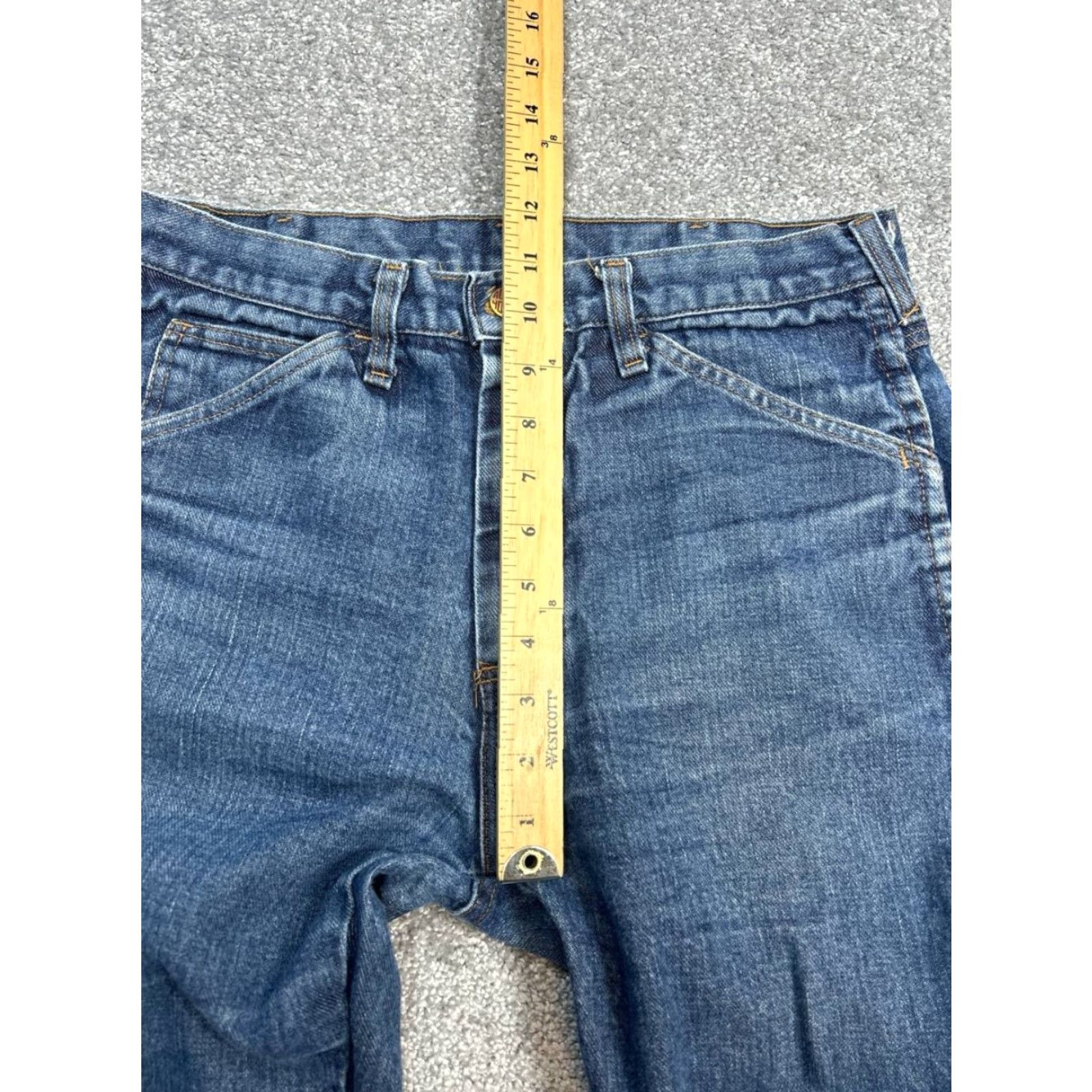 Denime Roundhouse Jeans Mens 30 Blue Denim Cotton Slim Fit Mid Rise Straight Leg 30x30 Size US 30 / EU 46 - 4 Thumbnail