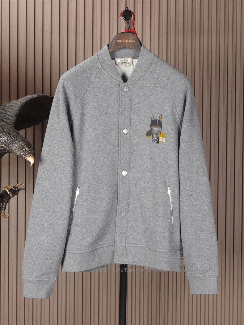 Hermes Hermes Men's Raglan Sleeve Baseball Jacket Size US M / EU 48-50 / 2 - 1 Thumbnail