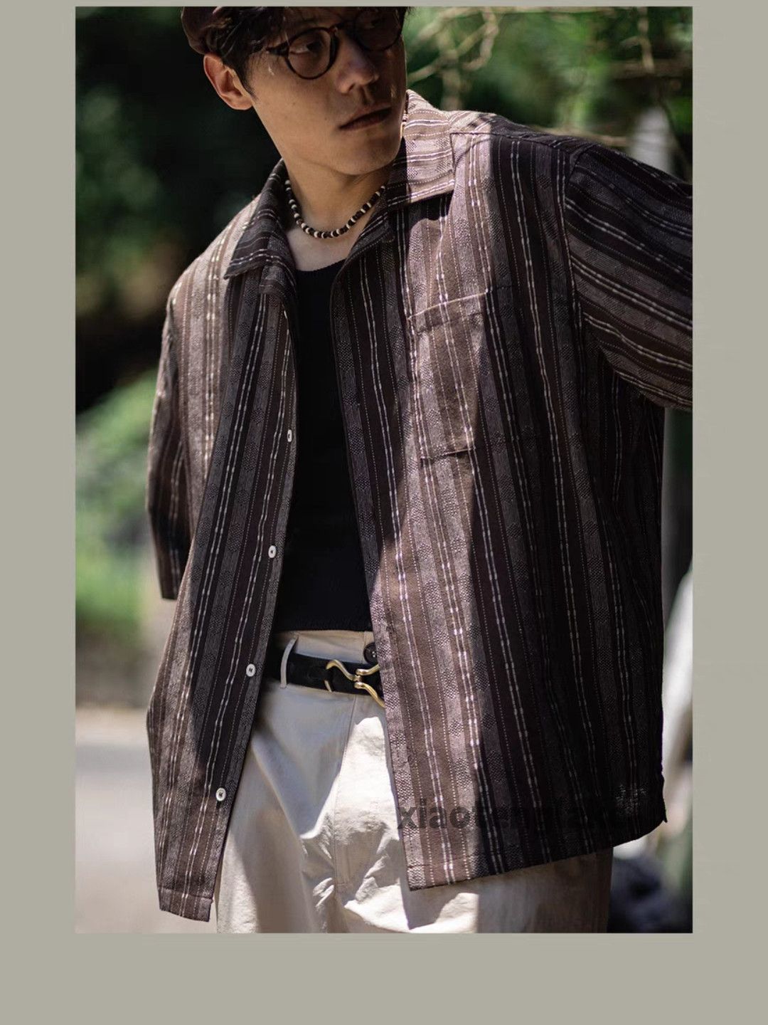 Vintage Unisex utility biker outdoor sports cargo stripe shirt Size US XL / EU 56 / 4 - 3 Thumbnail