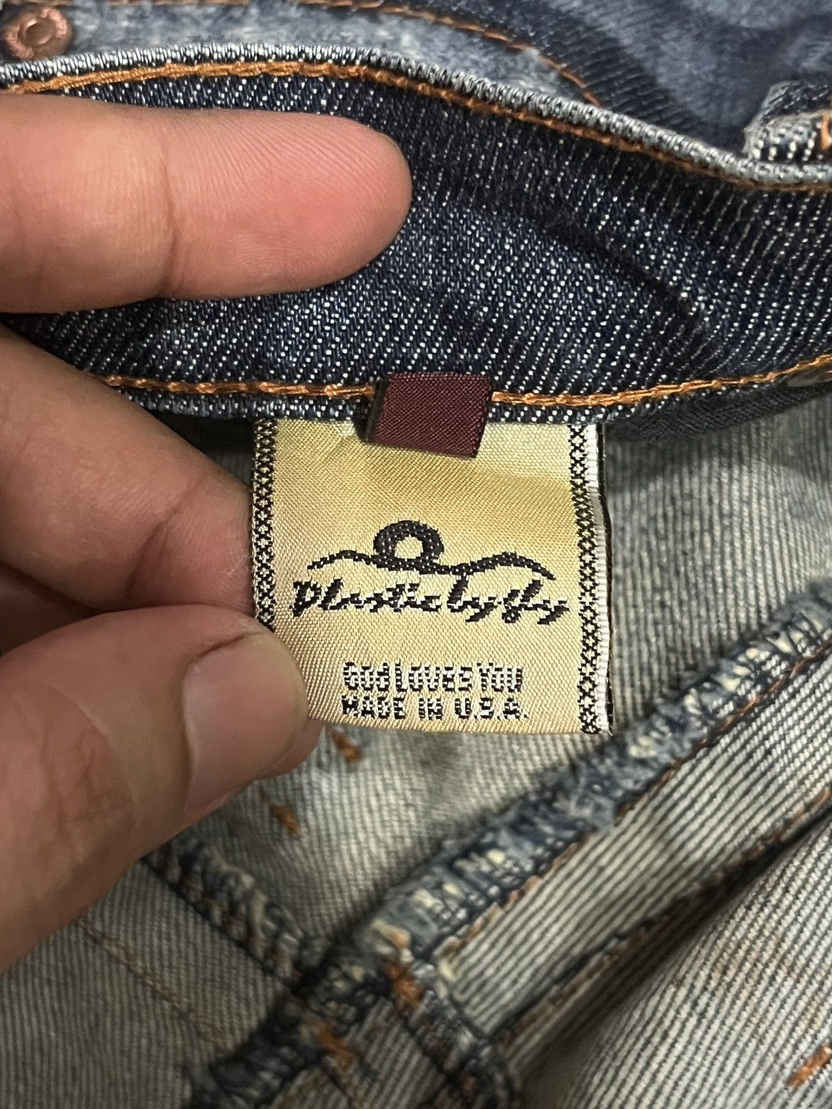 If Six Was Nine ⚡️Flare⚡️Plastic By Gly Floral Embroidered Pocket Blue Jeans Size 29" - 17 Thumbnail