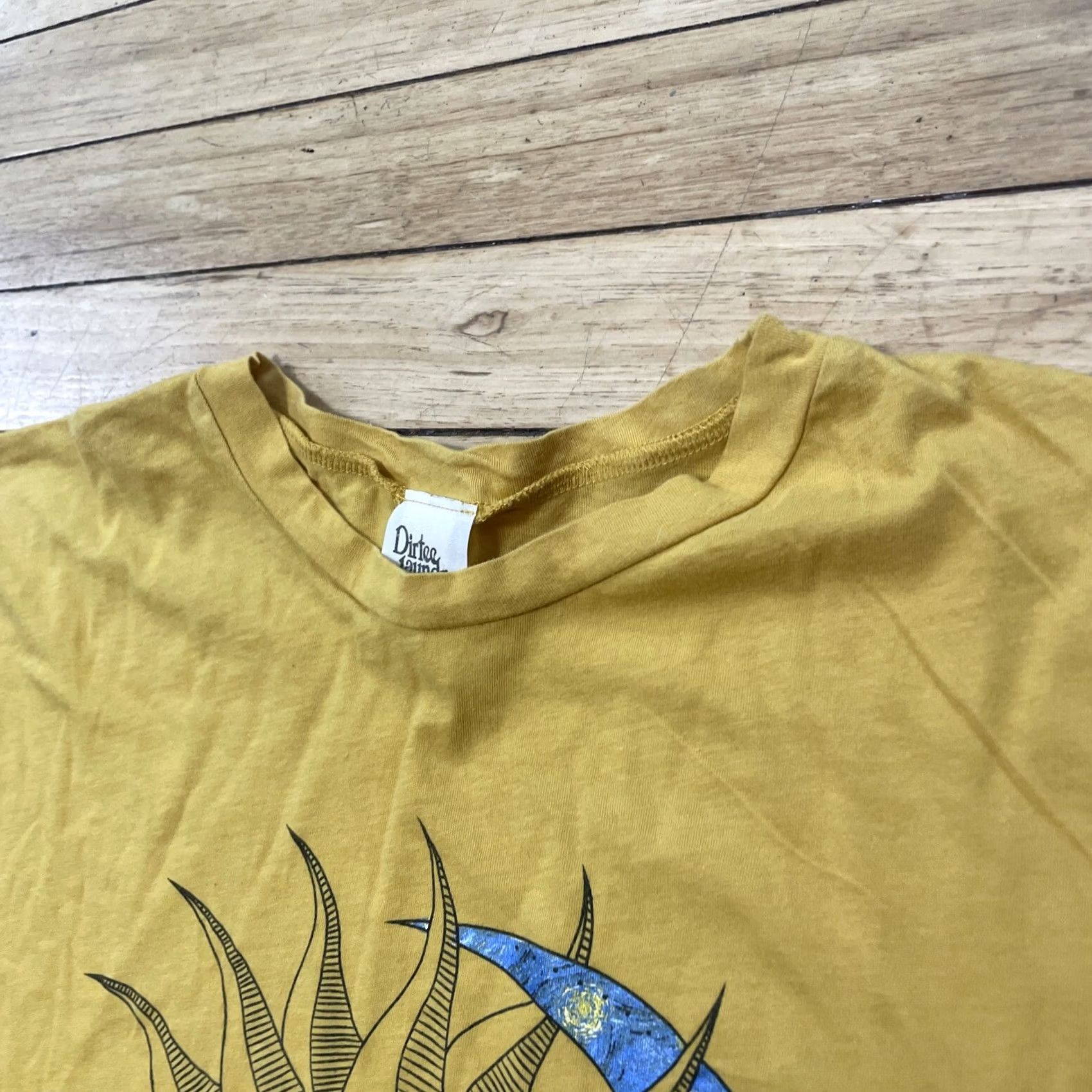 Vintage VINTAGE Dirtee Laundry Crop Top Shirt Women XL Y2k Fairy Sun Moon Desert Yellow 38" Size XL / US 12-14 / IT 48-50 - 5 Thumbnail