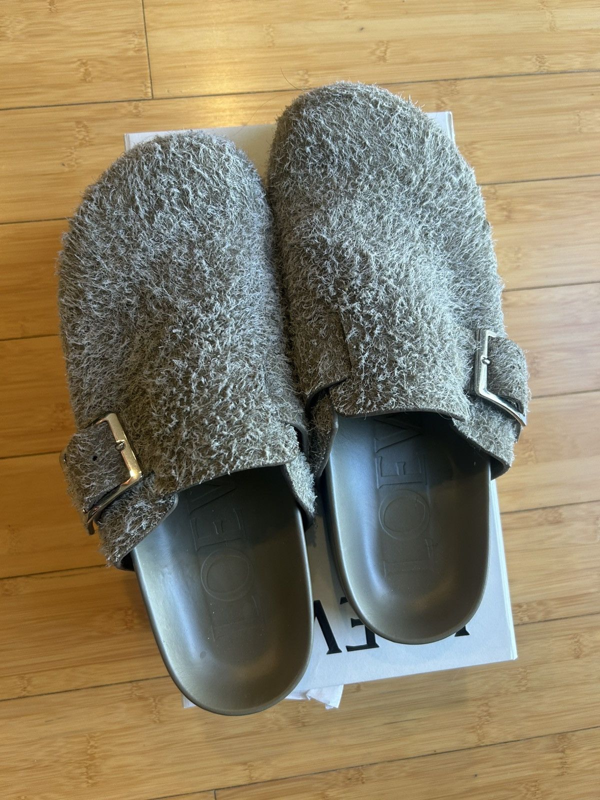 Loewe Loewe Brushed Suede Buckle Mules Size US 12 / EU 45 - 3 Thumbnail