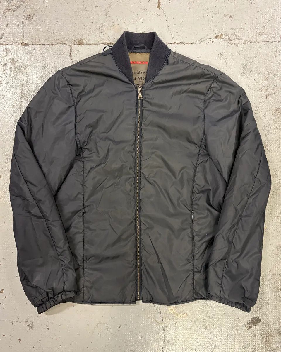 Prada 2000s Prada Linea Rossa Navy Nylon Logo Windbreaker Jacket Size US M / EU 48-50 / 2 - 1 Thumbnail