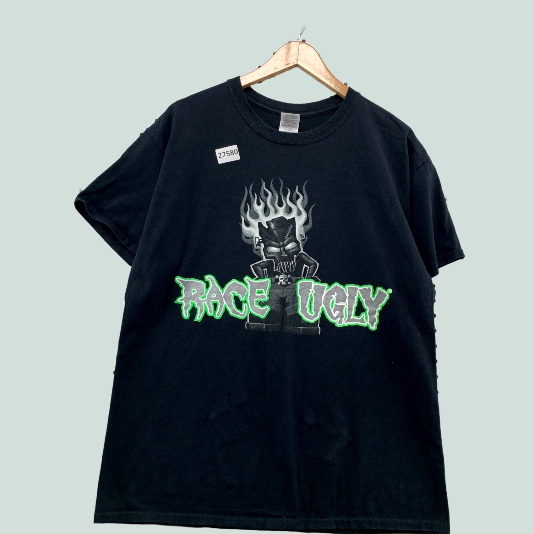 Gildan Race Ugly Shirt Funny Prius Quote Black Green Flames Mens Large 21.5x28 Adult Large Black Green Flames Prius Joke Quote T-Shirt Nike? Size US L / EU 52-54 / 3 - 1 Thumbnail