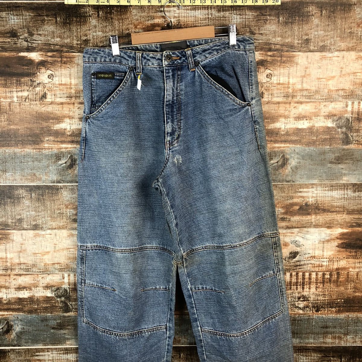 Ringspun DL Ring Spun double knee Blue vintage Denim Pants #C136 Size US 31 - 2 Thumbnail