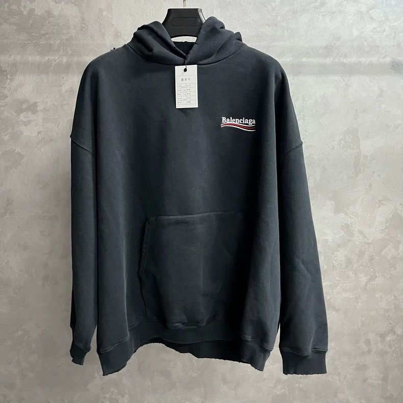 Balenciaga Balenciaga Black logo embroidered pullover hooded long sle Size US XXL / EU 58 / 5 - 1 Thumbnail