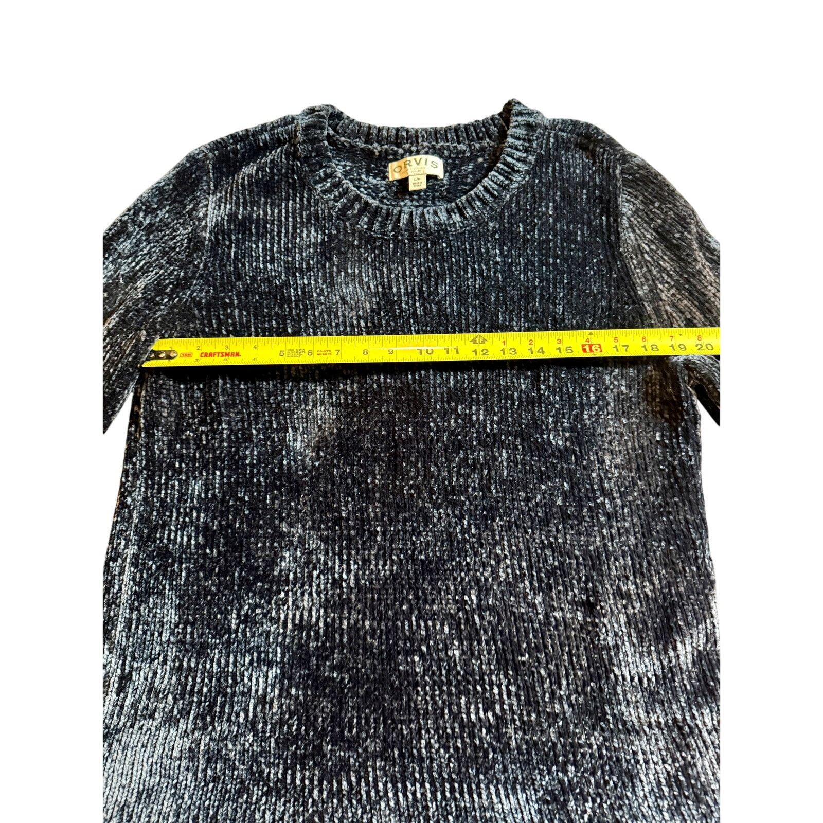 Orvis Orvis Chenille Sweater Navy Blue Heavy Round Neck Pullover Size L / US 10 / IT 46 - 3 Thumbnail