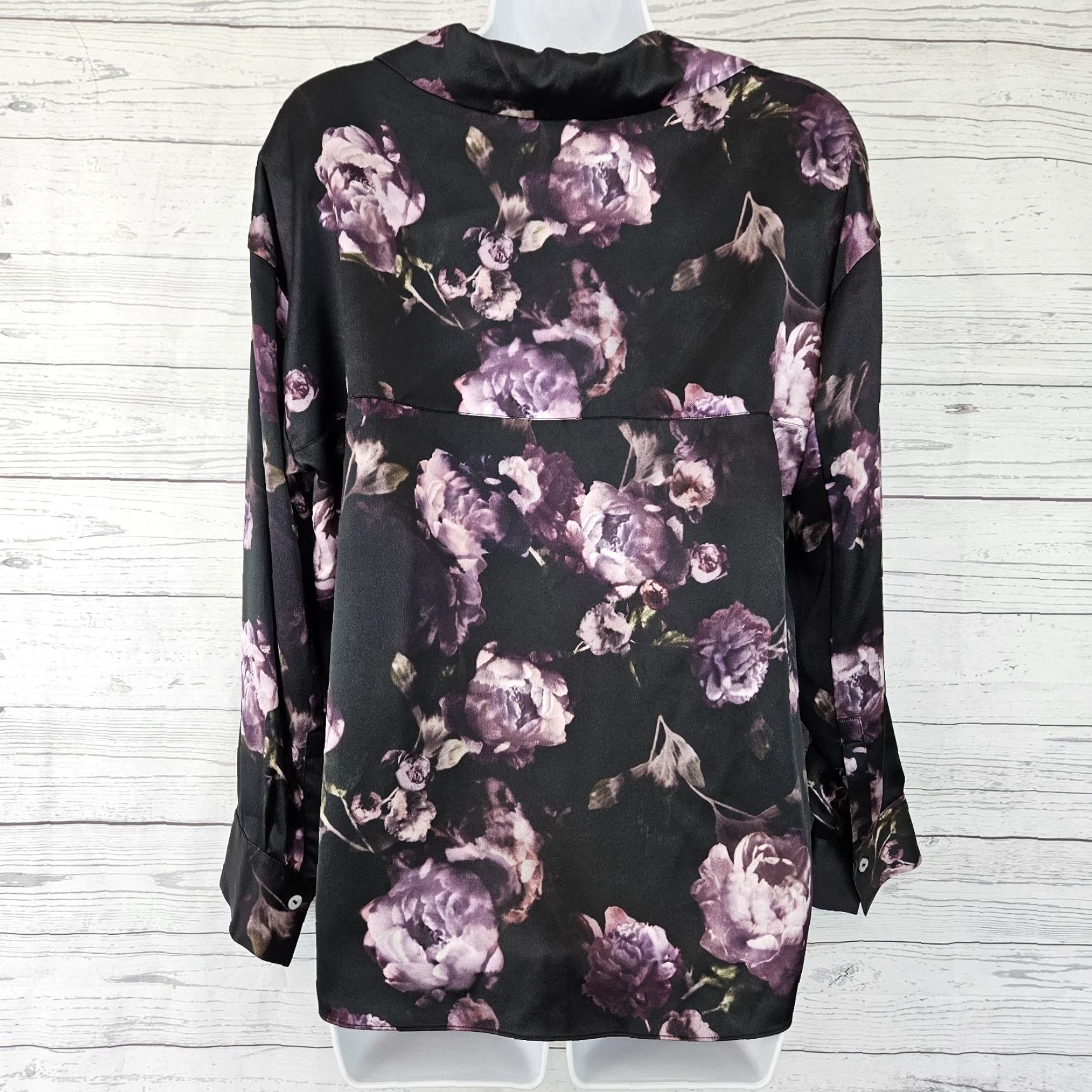 Vince Vince Womens Blouse Night Garden Silk Popover Top Sz S Purple Size S / US 4 / IT 40 - 4 Thumbnail