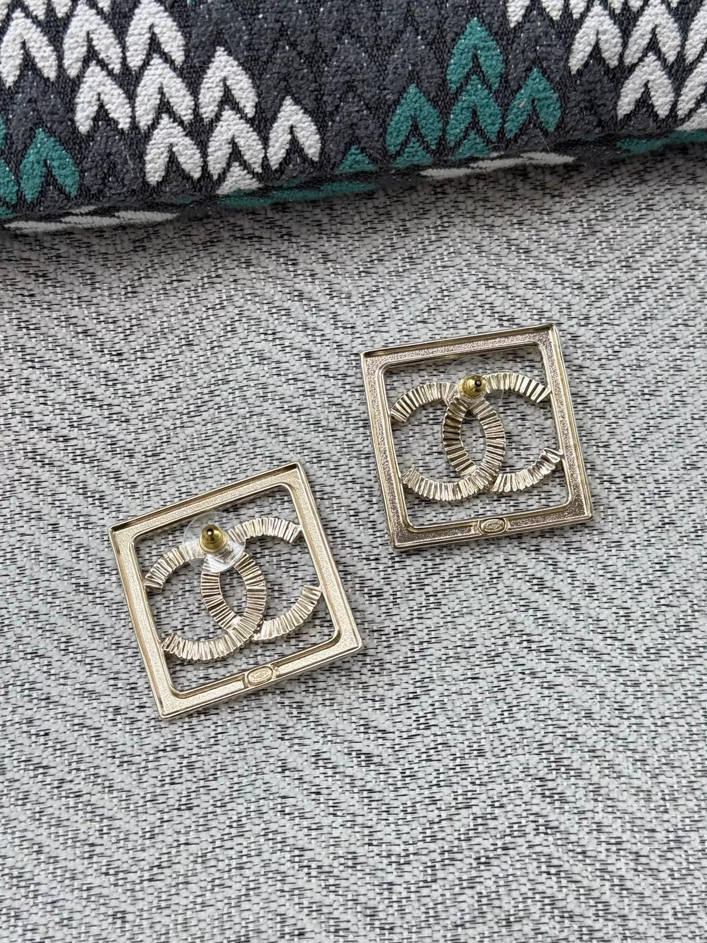 Chanel Chanel Large Square CC Logo Earrings New Size ONE SIZE - 4 Thumbnail