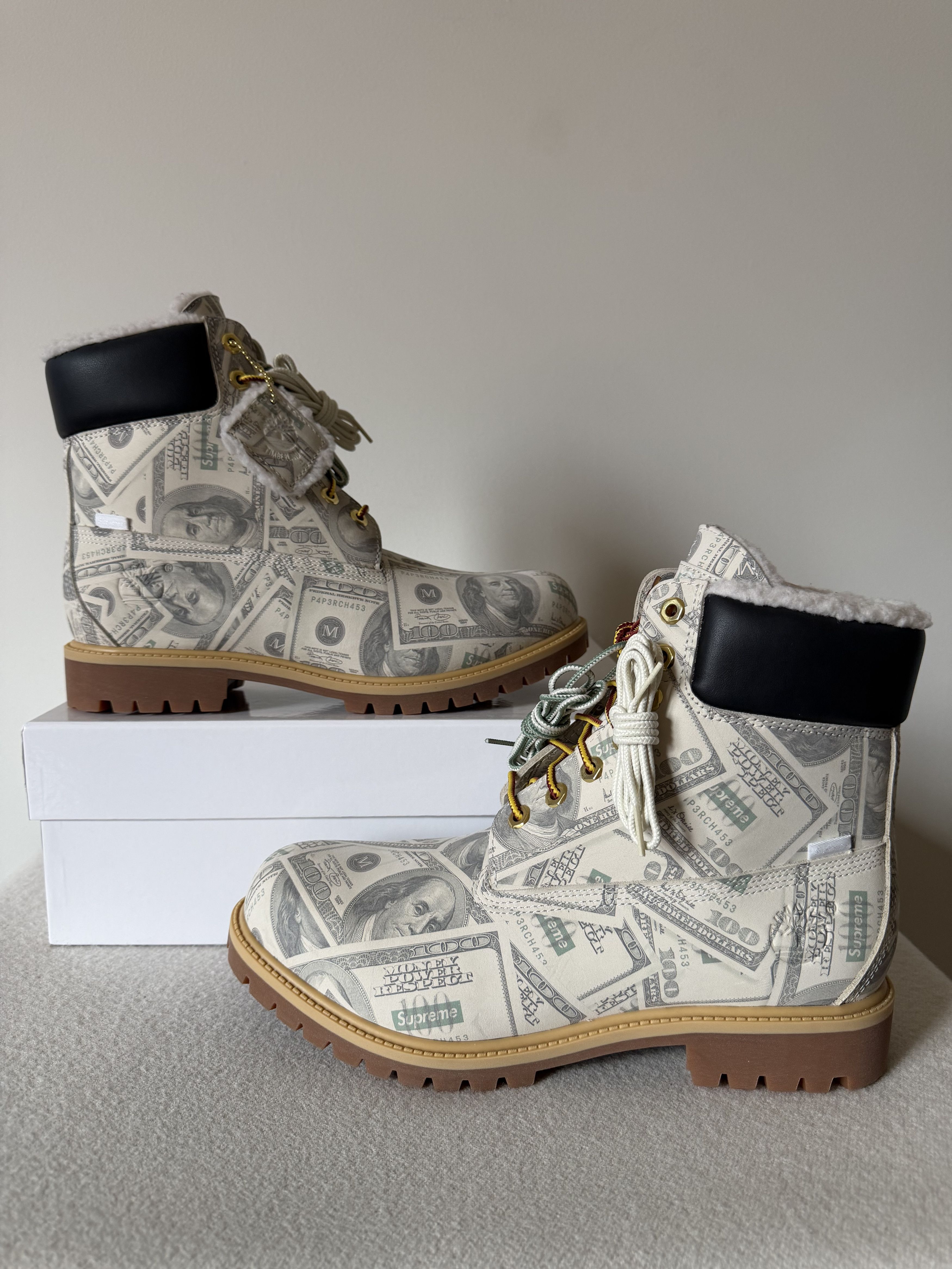 Supreme × Timberland Supreme MM6 Maison Marigela Timberland 6" Boots Money Size US 11 / EU 44 - 2 Thumbnail