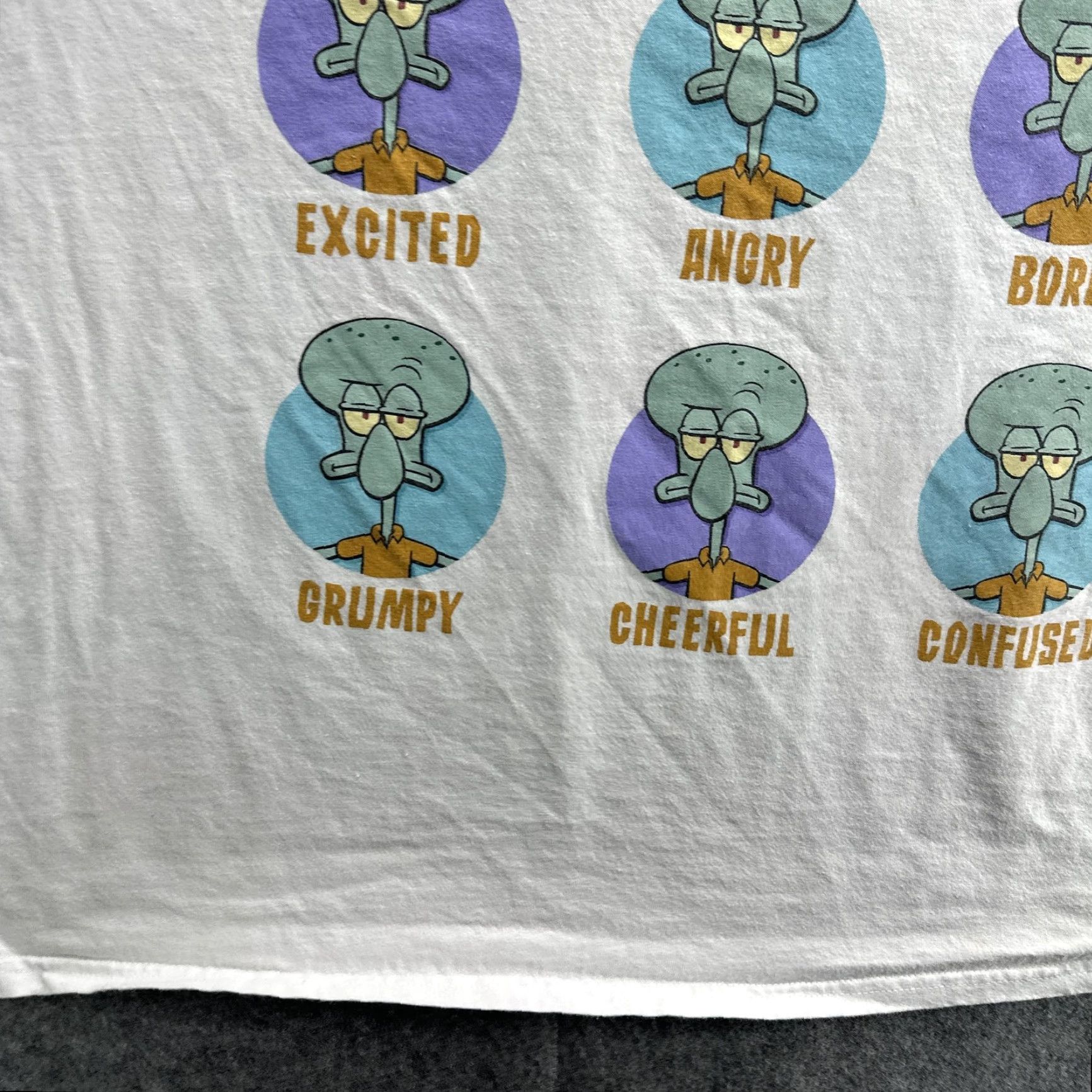 Nickelodeon VINTAGE SpongeBob SquarePants Squidward T-Shirt Mens 2XL White Cartoon Nickelodeon Crew Neck Short Sleeve Casual Size US XXL / EU 58 / 5 - 5 Thumbnail