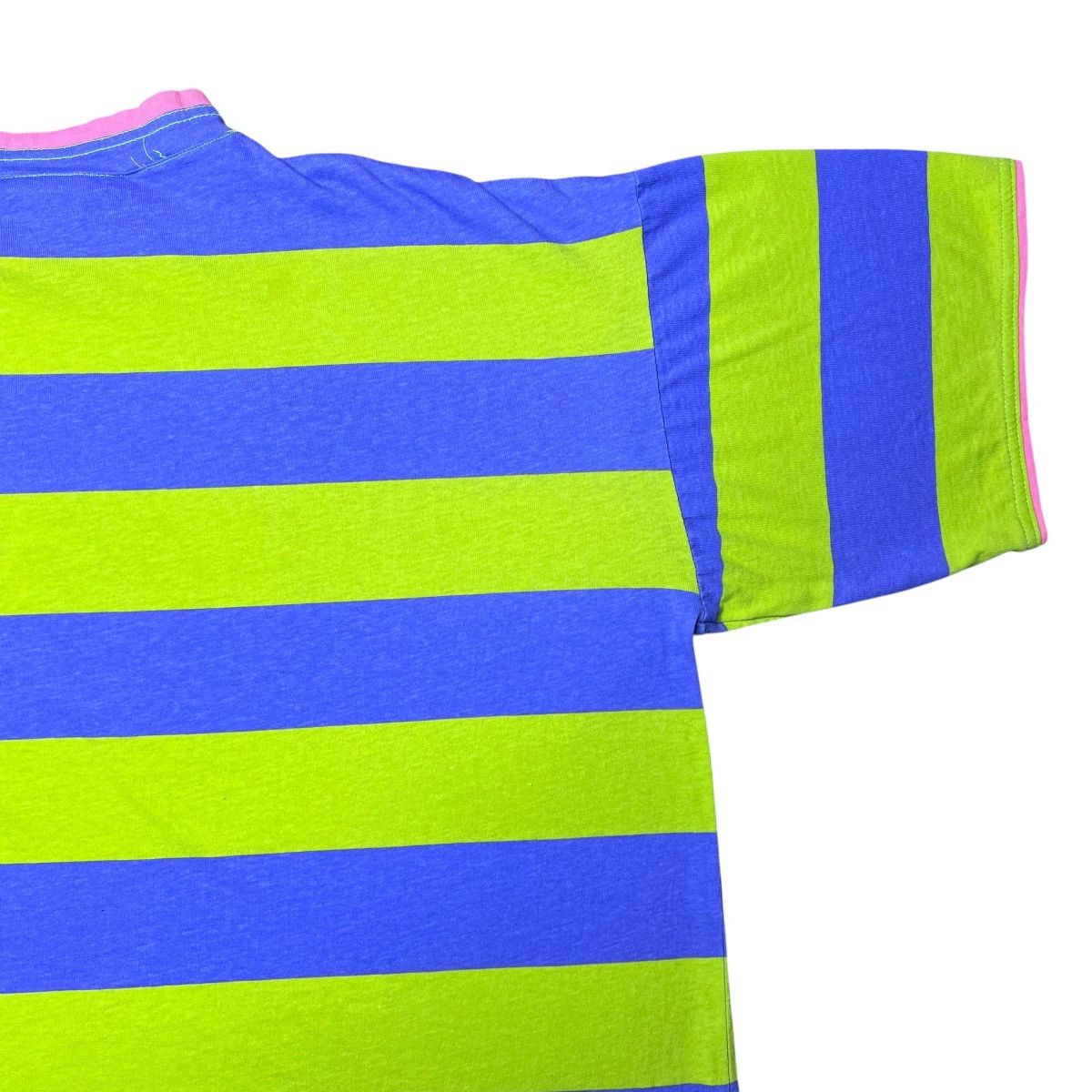 Disney Disney Typhoon Lagoon Green Striped Spell Out Graphic Tee Size US XL / EU 56 / 4 - 11 Thumbnail