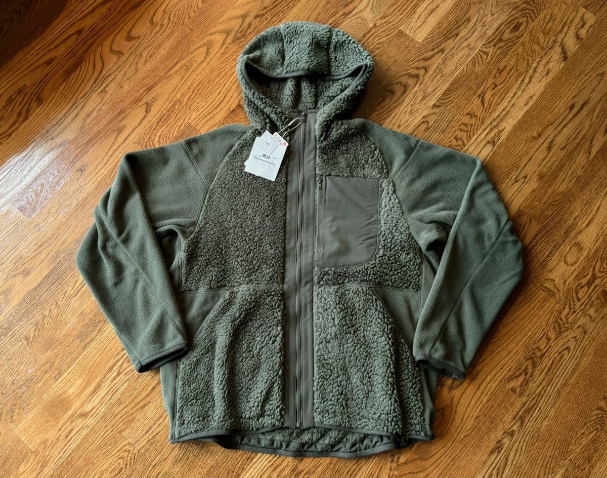 Uniqlo × White Mountaineering 2XL Olive Fleece Long-Sleeve