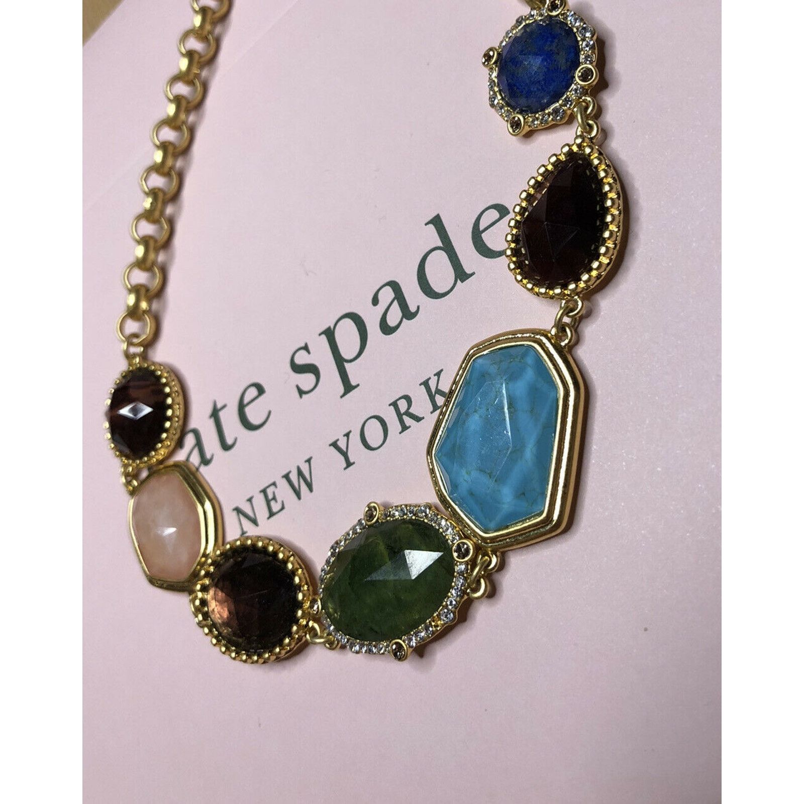 Kate Spade Kate Spade Gold Multi Color Stone Statement Necklace $148 Size ONE SIZE - 11 Thumbnail