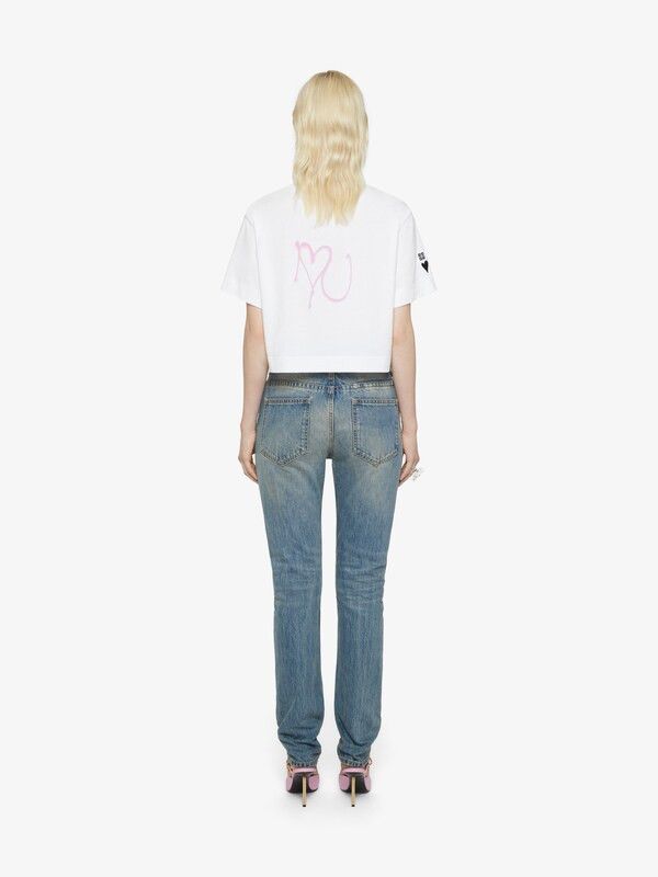 Givenchy o1srvl11e1124 Cropped Masculine T-Shirt in White Size S / US 4 / IT 40 - 3 Thumbnail