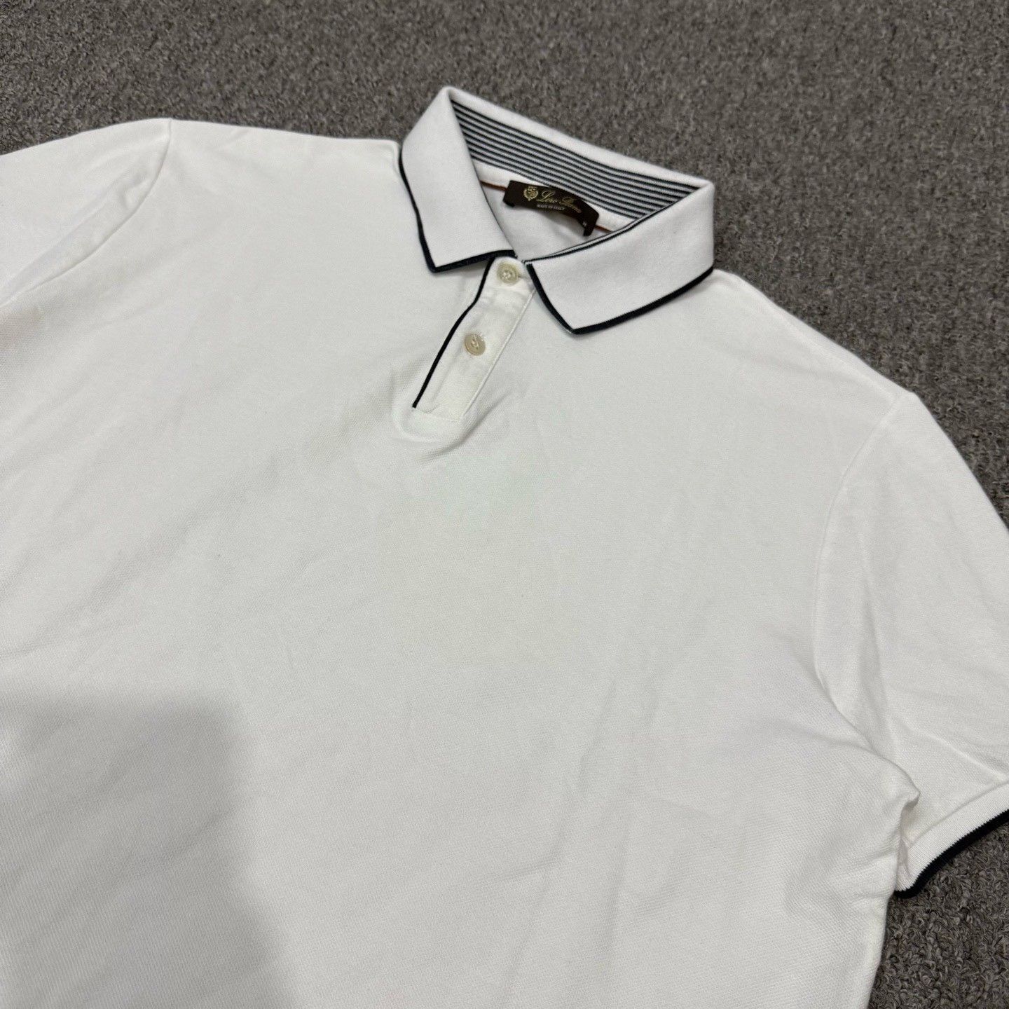 Loro Piana Loro Piana Men's White Blue Stripe Polo Size US M / EU 48-50 / 2 - 3 Thumbnail