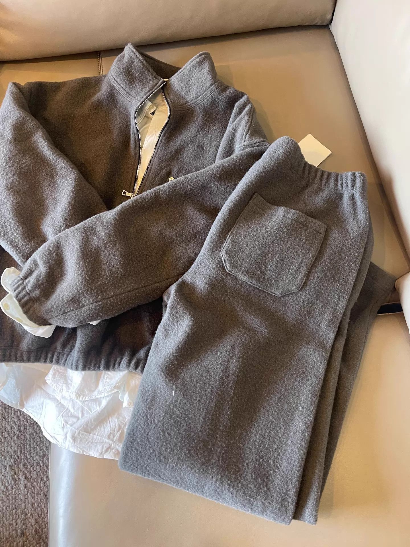 RIER Rier Wool Fleece Pants Gray S Size US 30 / EU 46 - 4 Thumbnail