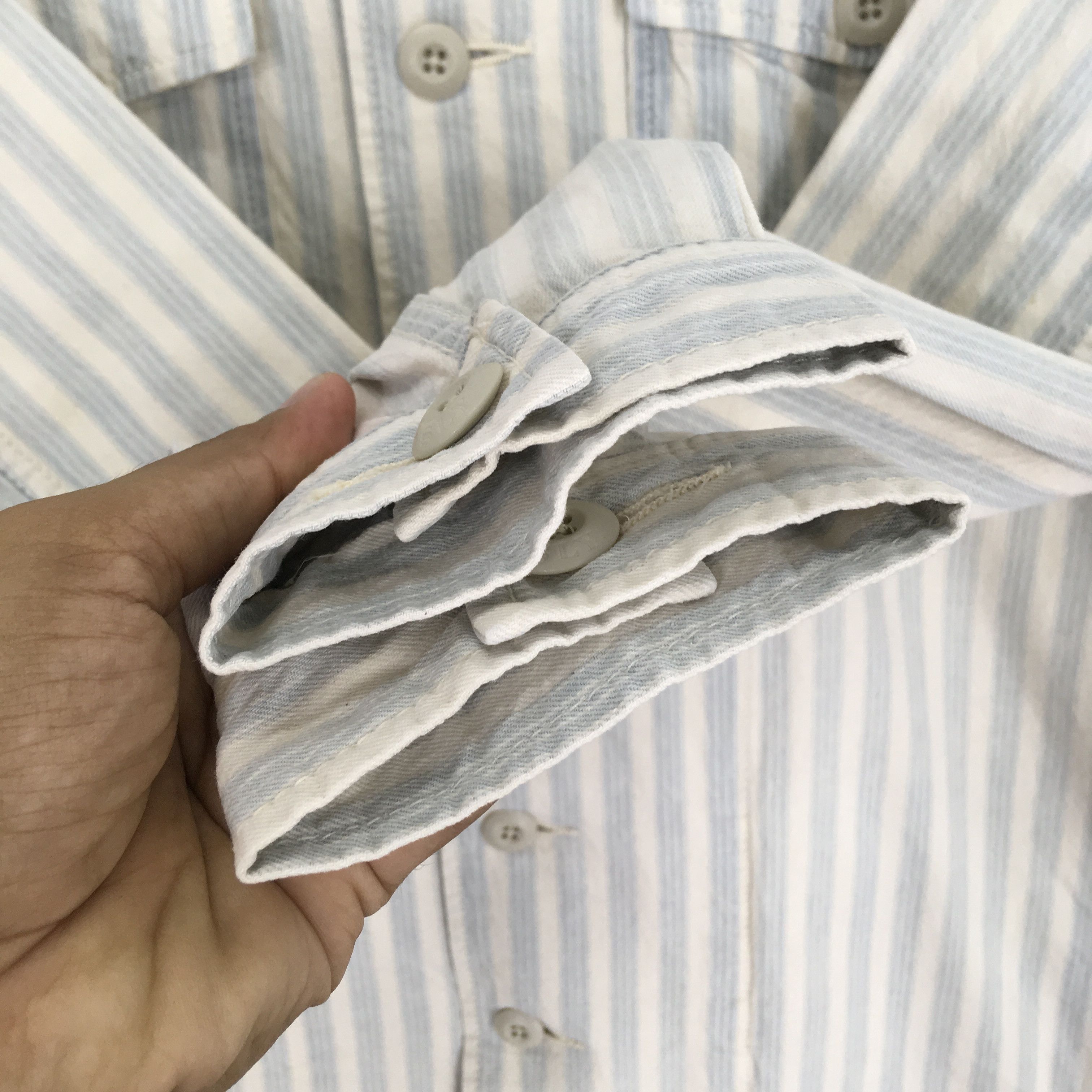 SLY Vintage SLY Japan Button Down Shirt Striped Bowling Workwear Size US M / EU 48-50 / 2 - 6 Thumbnail