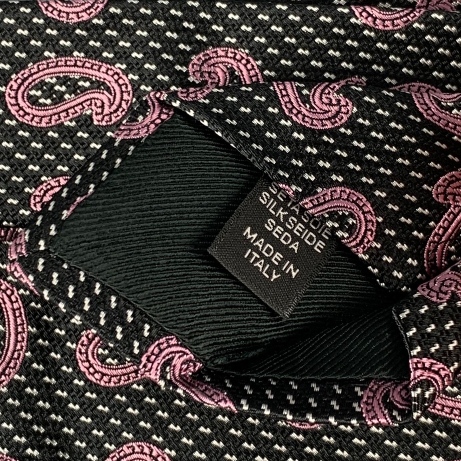 Ermenegildo Zegna ERMENEGILDO ZEGNA Black Purple Paisley Silk Tie Size ONE SIZE - 5 Thumbnail