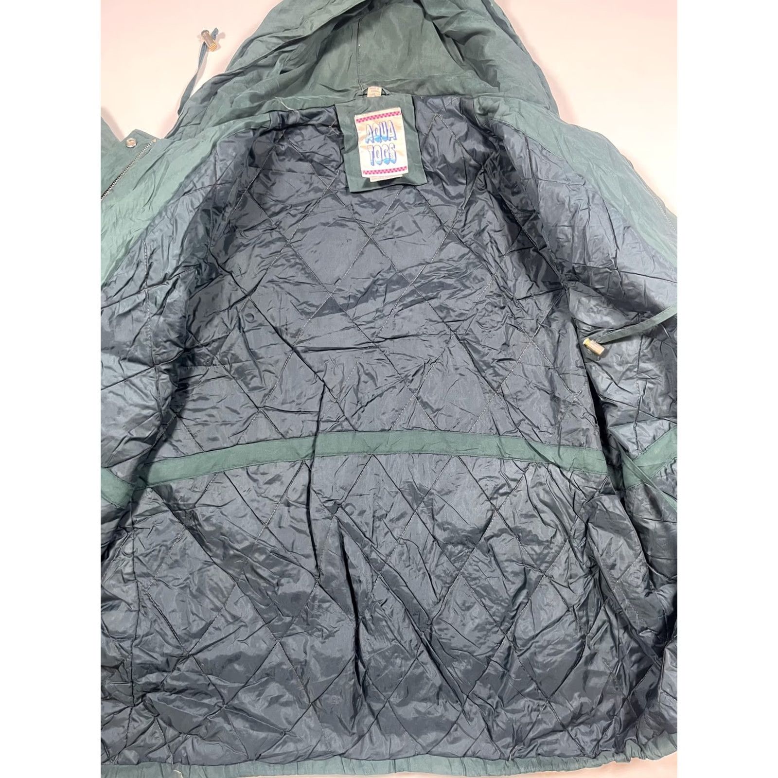AQUA VINTAGE Aqua Togs Coat Parka Mens XL Green Hooded Quilted Insulated Winter Coat Size US XL / EU 56 / 4 - 5 Thumbnail