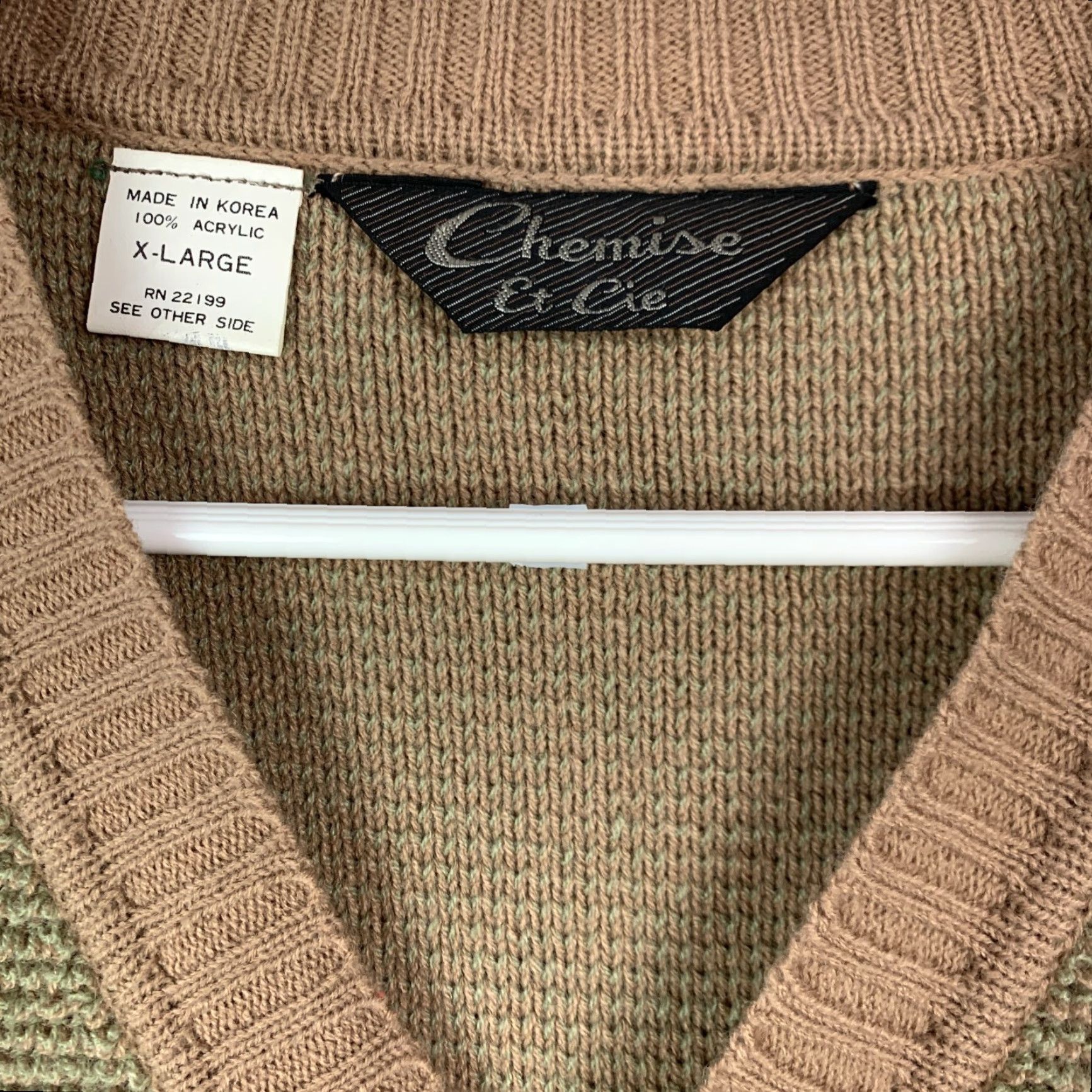Vintage VINTAGE 60s Chemise Et Cie Knit Henley Sweater Brown Green XL Shirt Mens Size US XL / EU 56 / 4 - 3 Thumbnail