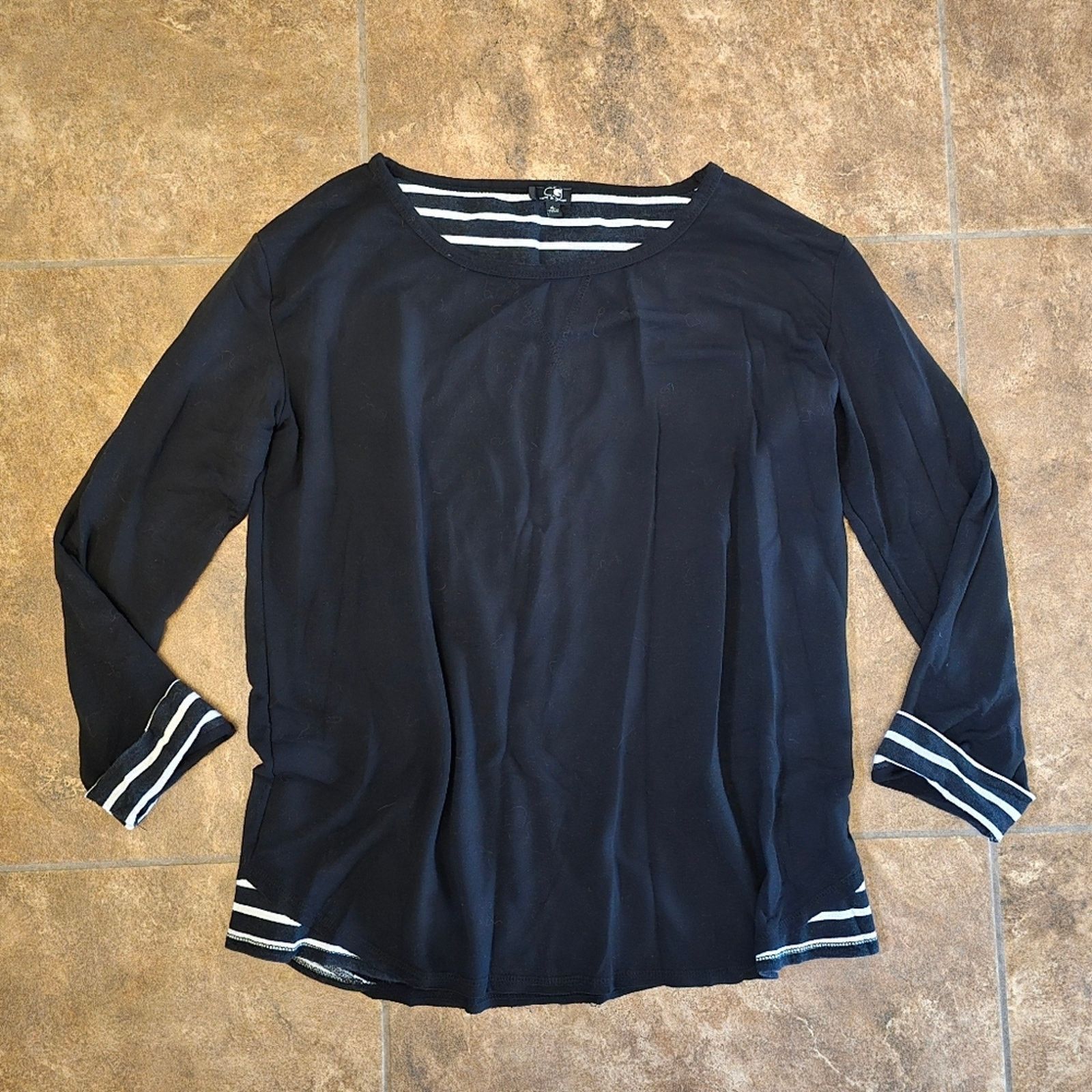 Other Black End Striped | CABLE & GAUGE | Long Sleeve Size XL / US 12-14 / IT 48-50 - 1 Thumbnail