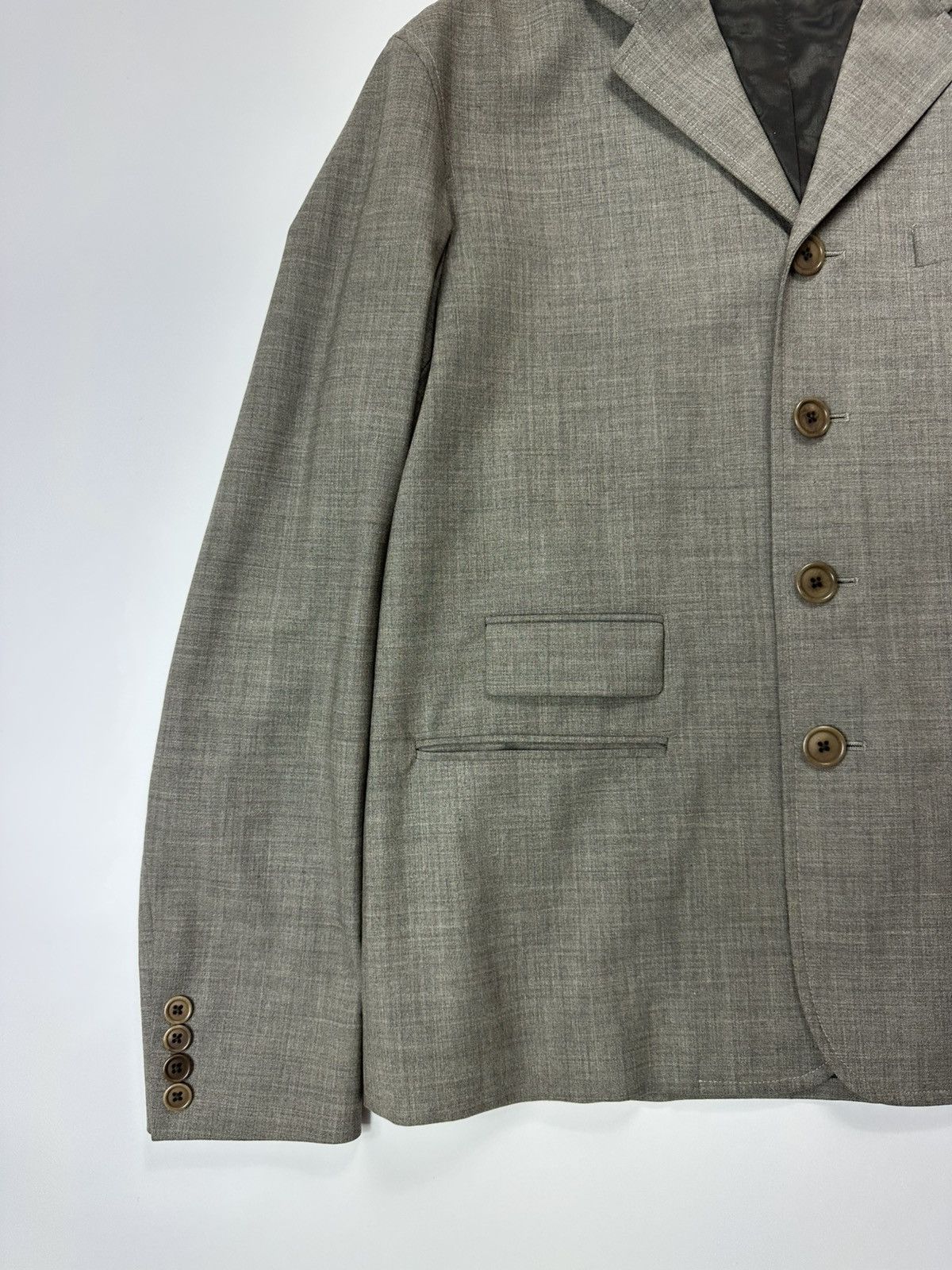 Polo Ralph Lauren Polo Ralph Lauren Wool Blazer Men's Gray Made In Italy Size 46R - 6 Thumbnail