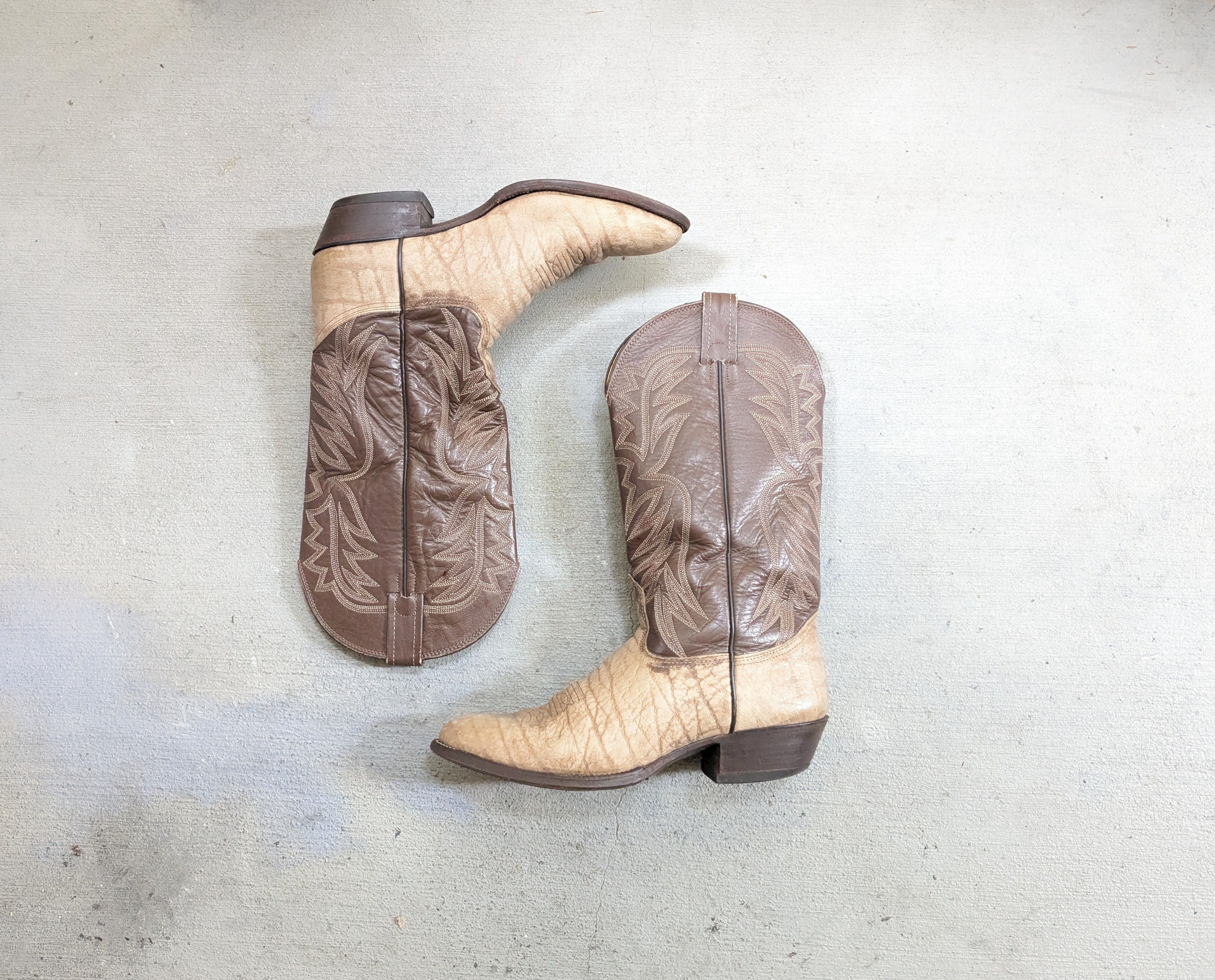 Nocona Boots Nocona Cowboy Boots 9 D Gray Leather Western Elephant Print Size US 8.5 / EU 41-42 - 1 Thumbnail