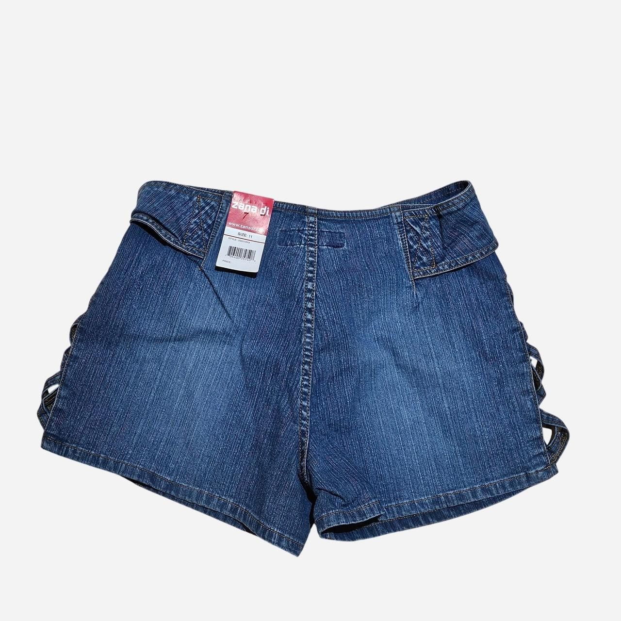 Vintage y2k boho festival belted denim shorts deadstock Size 31" - 3 Thumbnail