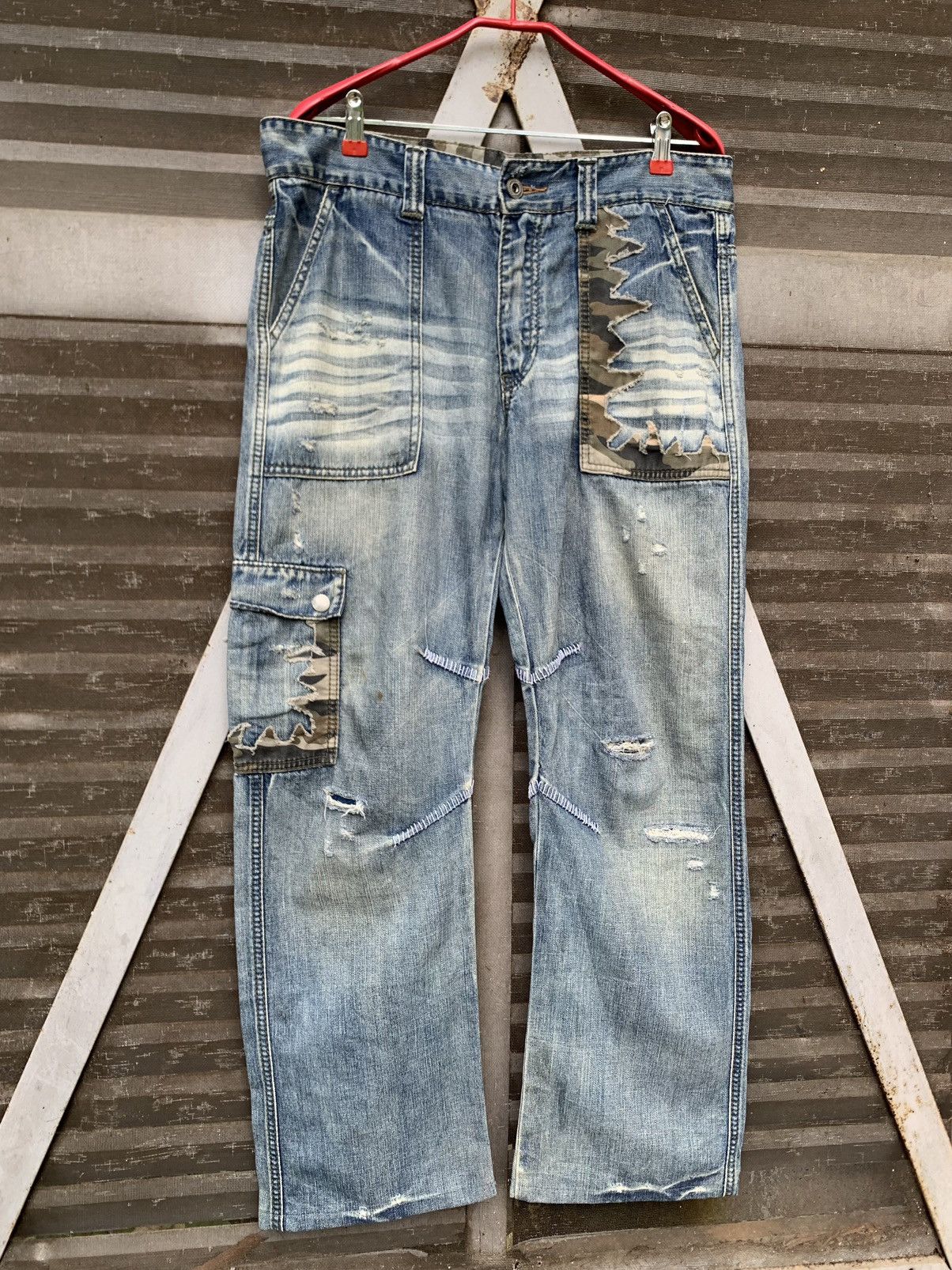 Vintage 👹VINTAGE TWENTY WORKS DISTRESSED BAGGY JEANS Size US 34 / EU 50 - 4 Thumbnail