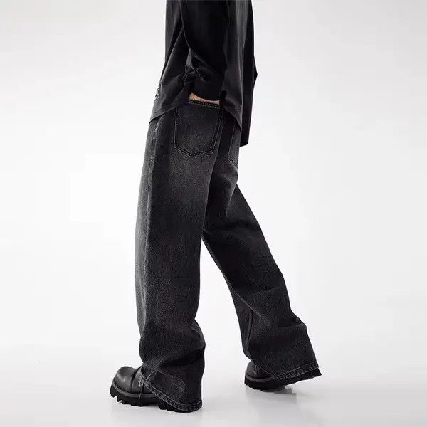 VIBE Vintage Washed Black Micro Flare Straight Jeans Size US 29 - 4 Thumbnail