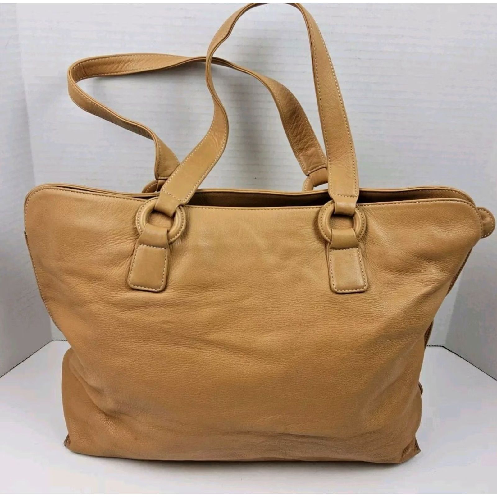 Vintage Kitamura Leather Tote Shoulder Handbag Purse Tan Women Tote Leather Tan 17x11.5x4 Size ONE SIZE - 2 Thumbnail