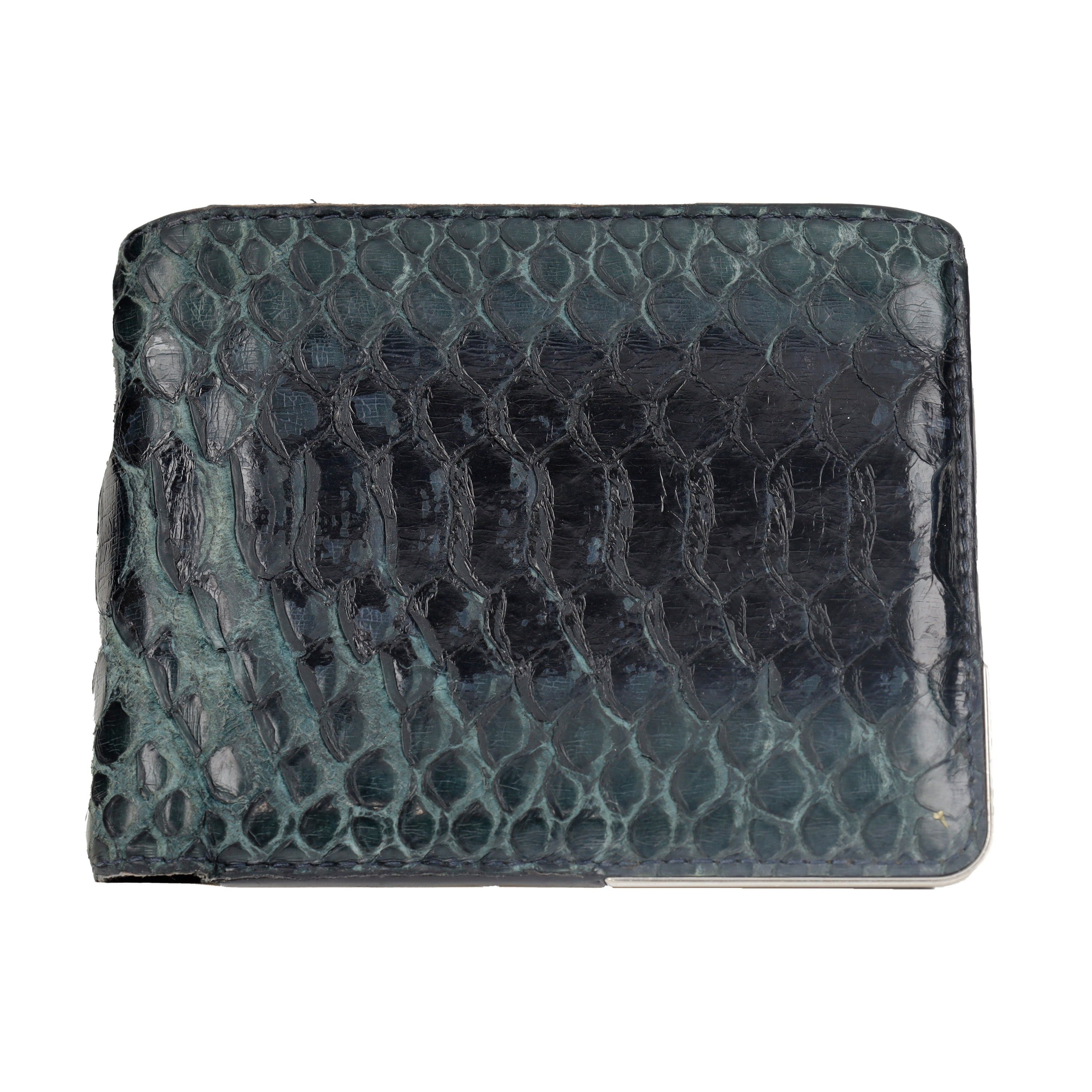 image of Dior Dior Snakeskin Leather Wallet in Green, Women's