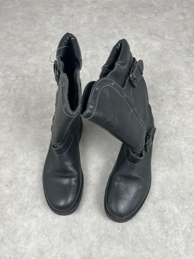 Emporio Armani AW2003 Emporio Armani Black Leather Biker Ankle Boots Size US 9 / EU 42 - 5 Thumbnail