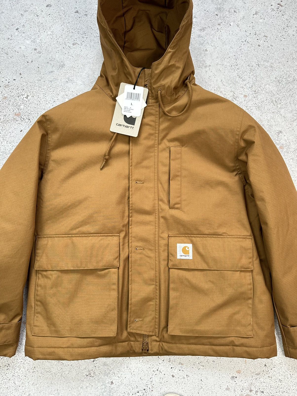 Carhartt × Carhartt Wip NEW! Carhartt WIP Valley Hooded Jacket Winter Men Brown L Size US L / EU 52-54 / 3 - 4 Thumbnail