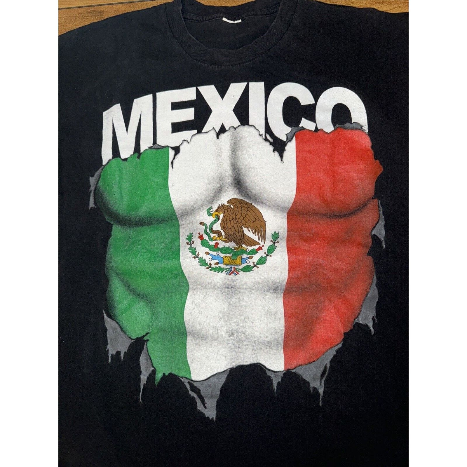 Mexicana × Vintage Vintage Mexico Mexican Flag T-Shirt Black XL 21x27 Size US XL / EU 56 / 4 - 2 Thumbnail