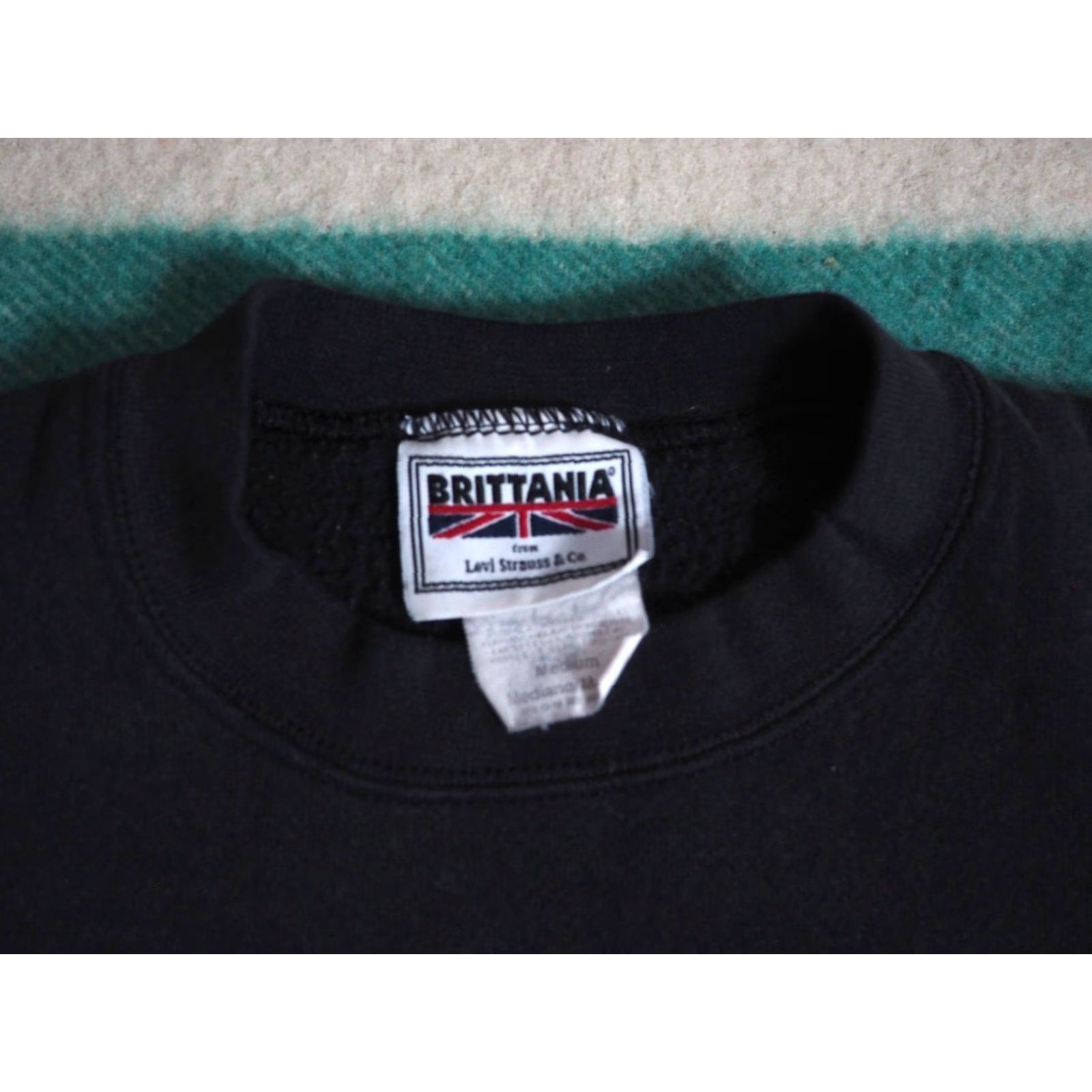 Levi's VTG 80s 90s Brittania Levis Faded Black Blank Grunge USA Pullover Sweatshirt S Size US S / EU 44-46 / 1 - 3 Thumbnail