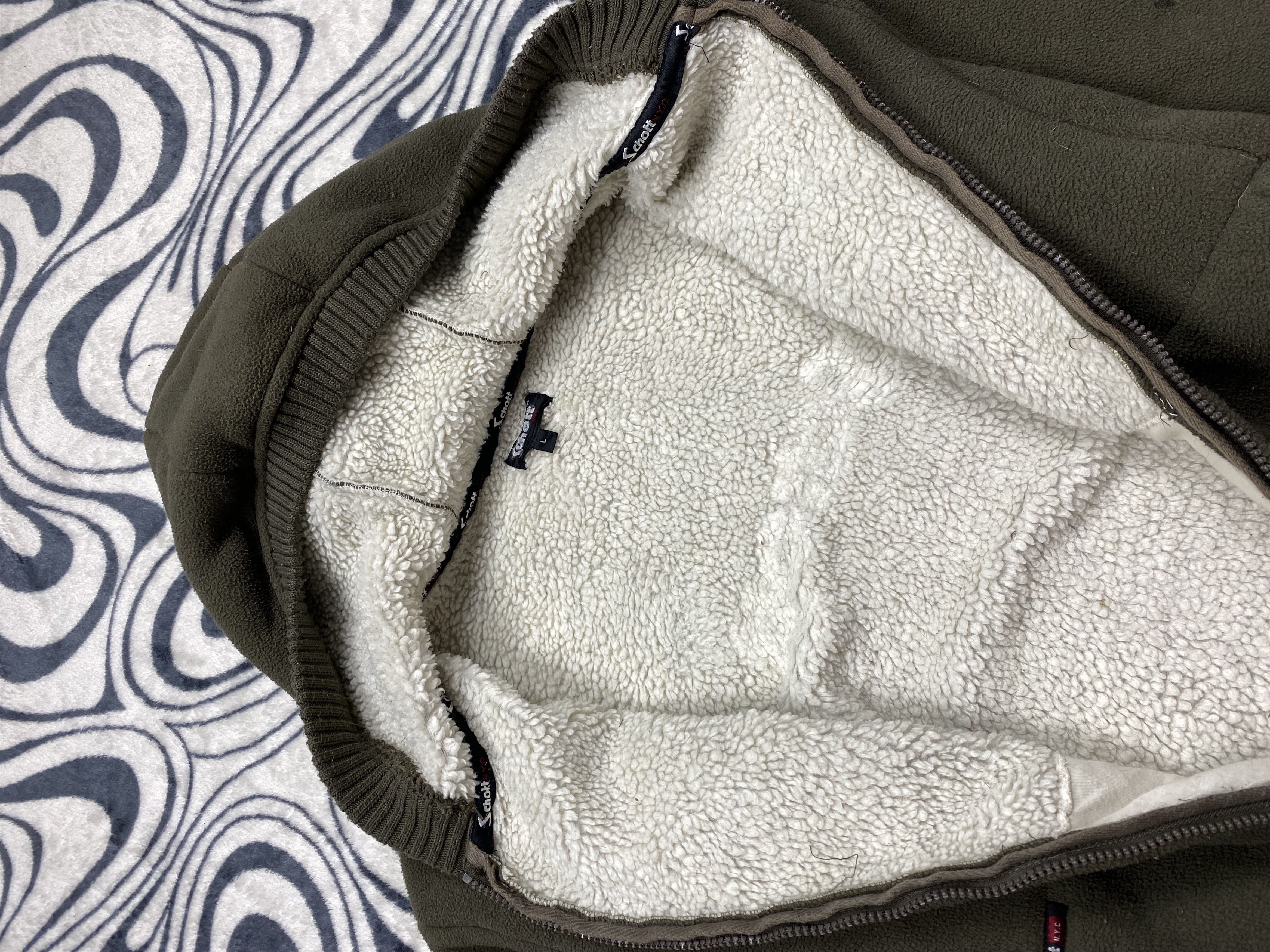 Schott Schott Vintage Mens Teddy Fleece Sherpa Jacket Y2K Size US L / EU 52-54 / 3 - 8 Thumbnail